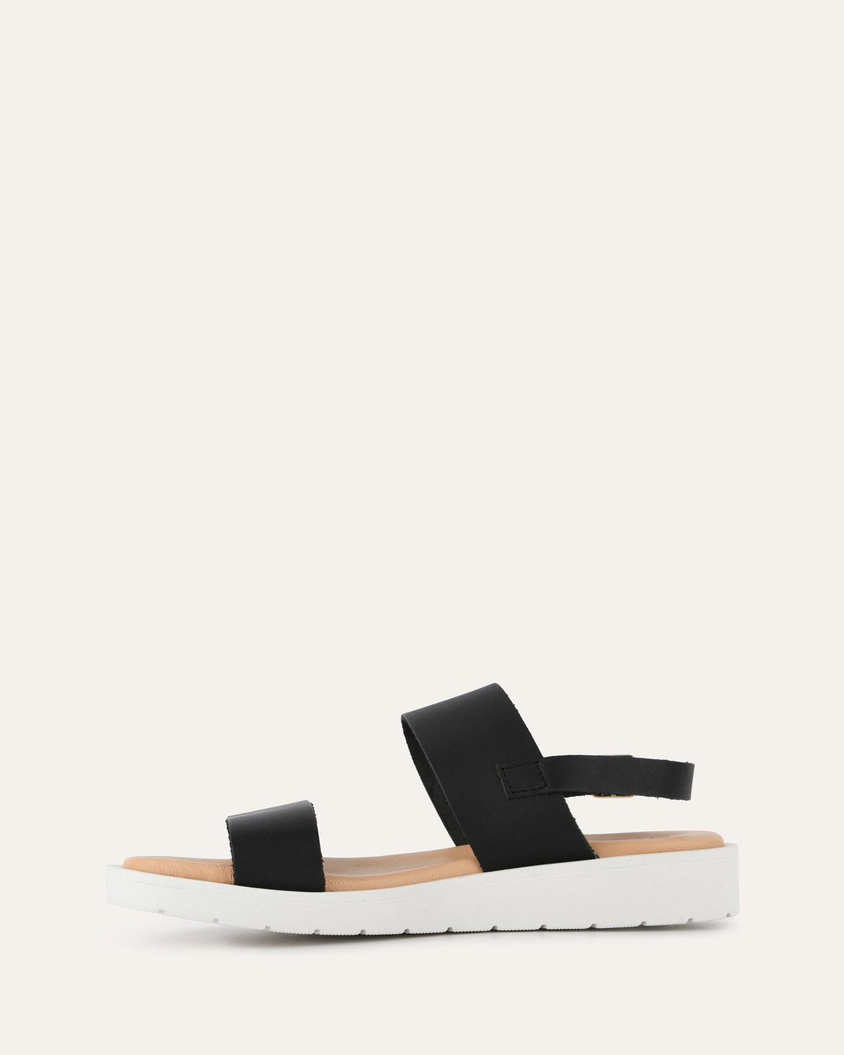 ROSALIE FLAT SANDALS BLACK LEATHER