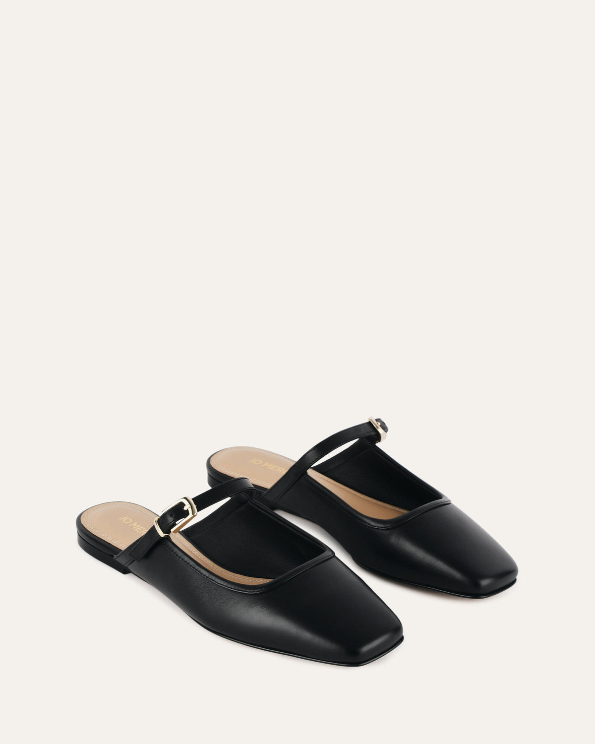 SAMMY DRESS FLATS BLACK LEATHER