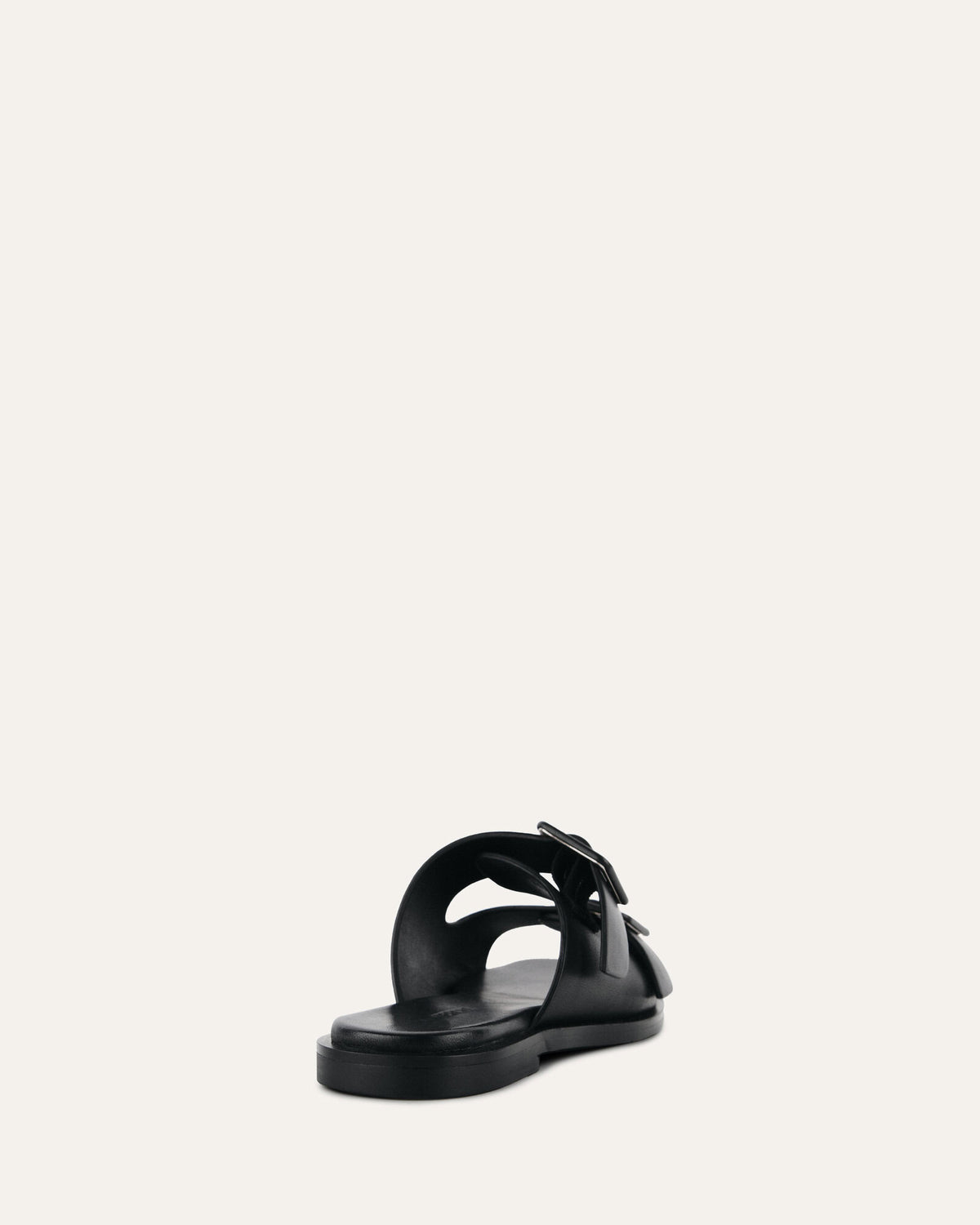 SEBASTIAN FLAT SLIDE BLACK LEATHER