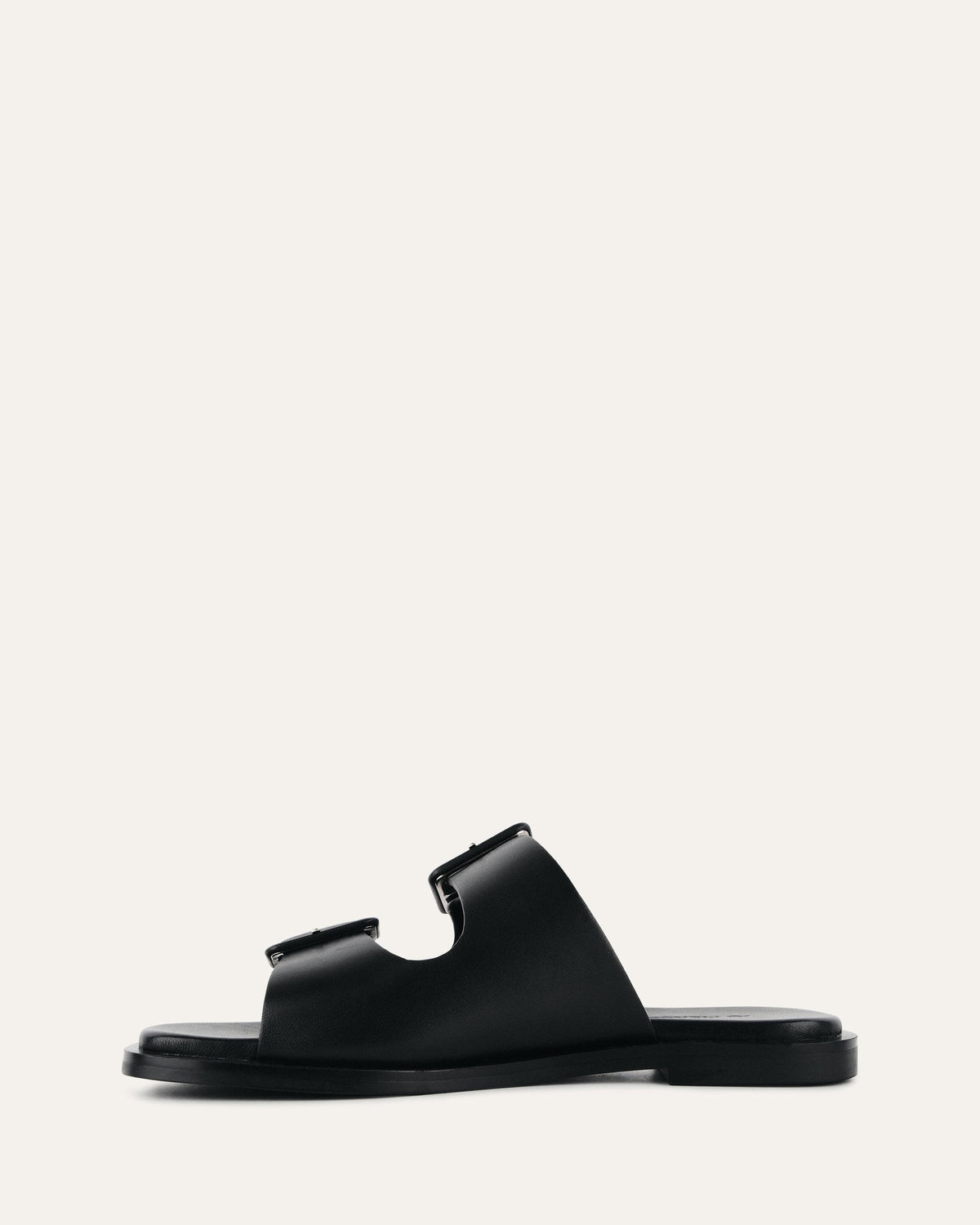 SEBASTIAN FLAT SLIDE BLACK LEATHER