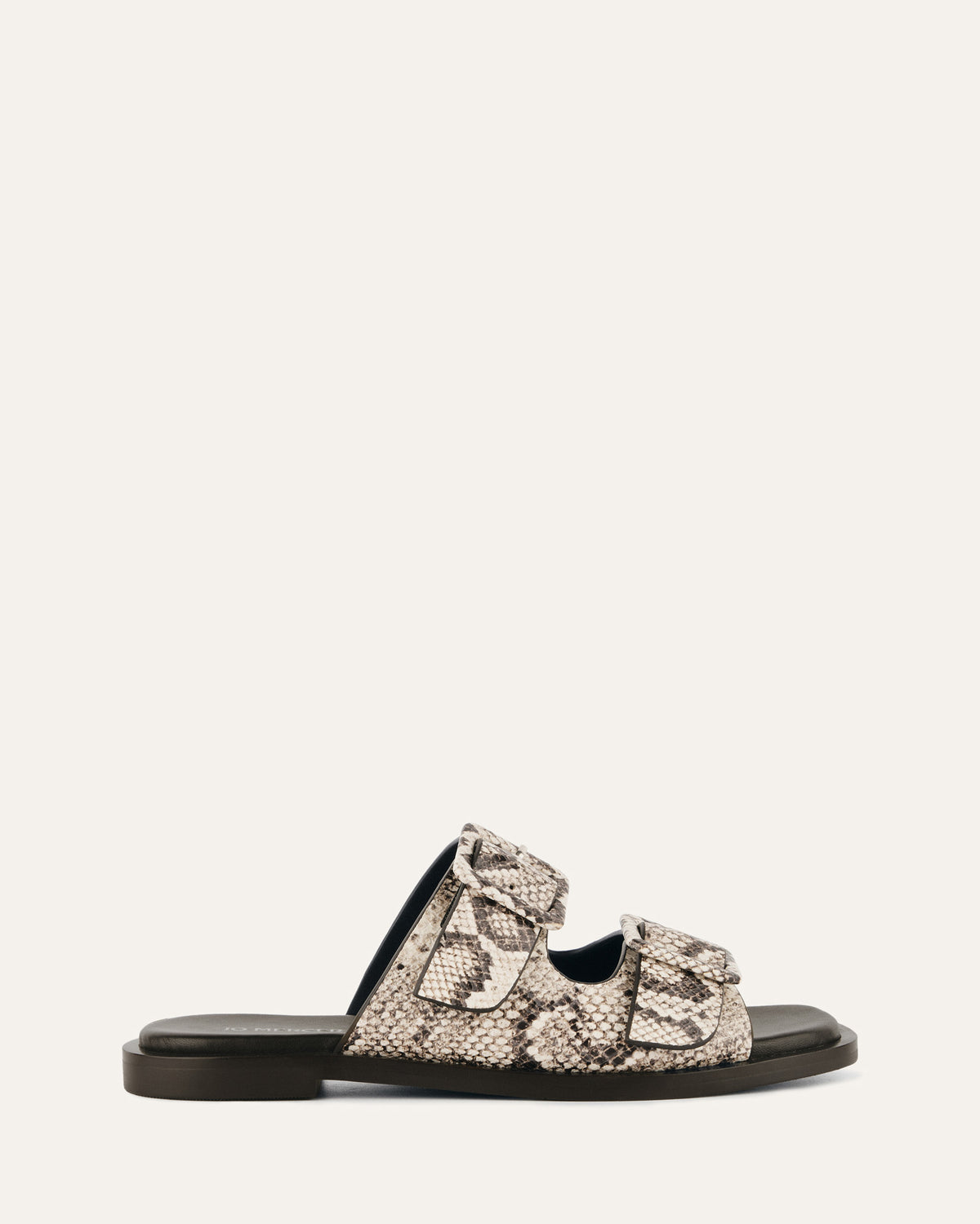 SEBASTIAN FLAT SLIDE NATURAL SNAKE PRINT LEATHER