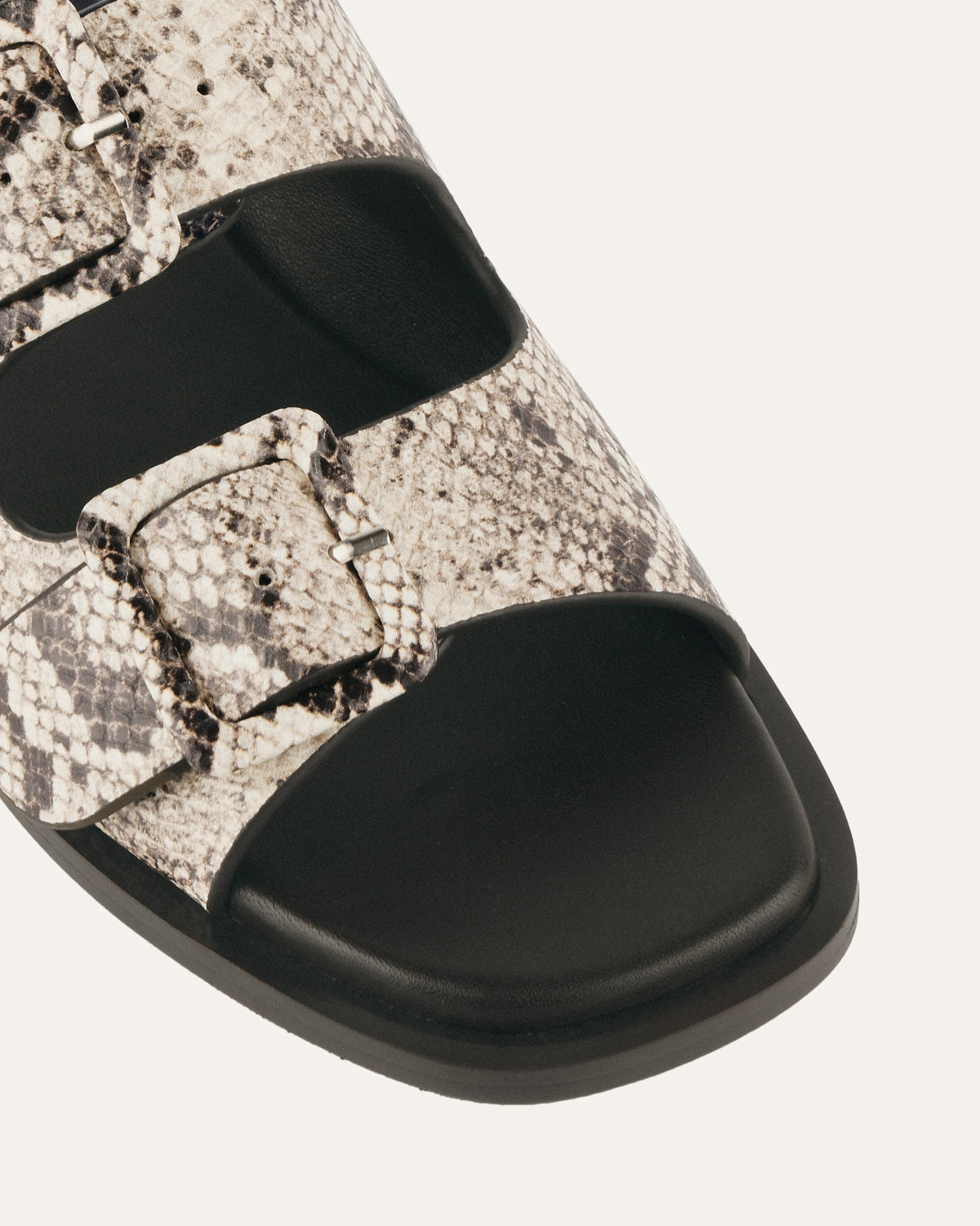 SEBASTIAN FLAT SLIDE NATURAL SNAKE PRINT LEATHER