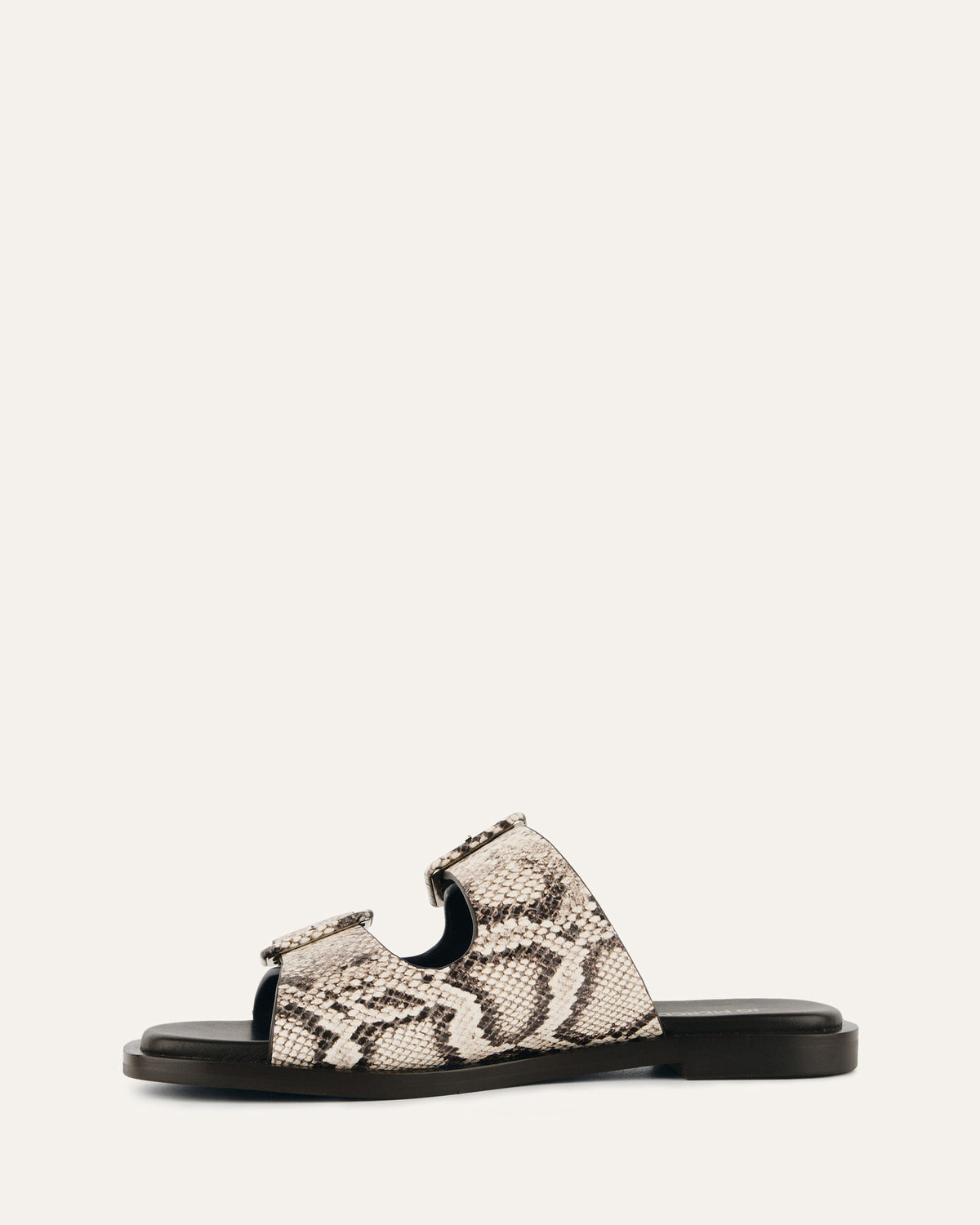 SEBASTIAN FLAT SLIDE NATURAL SNAKE PRINT LEATHER