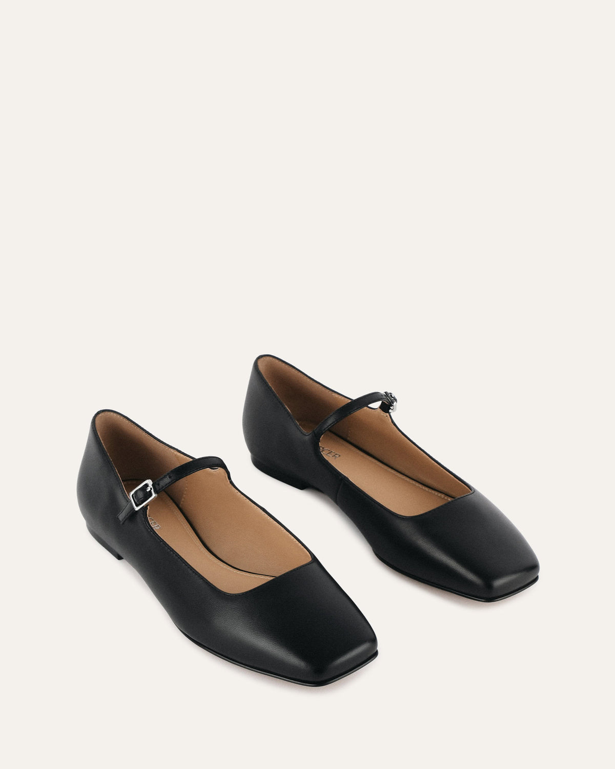 SERENITY CASUAL FLATS BLACK LEATHER