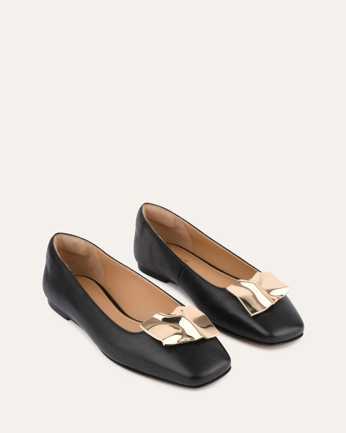 SONNY DRESS FLATS BLACK LEATHER