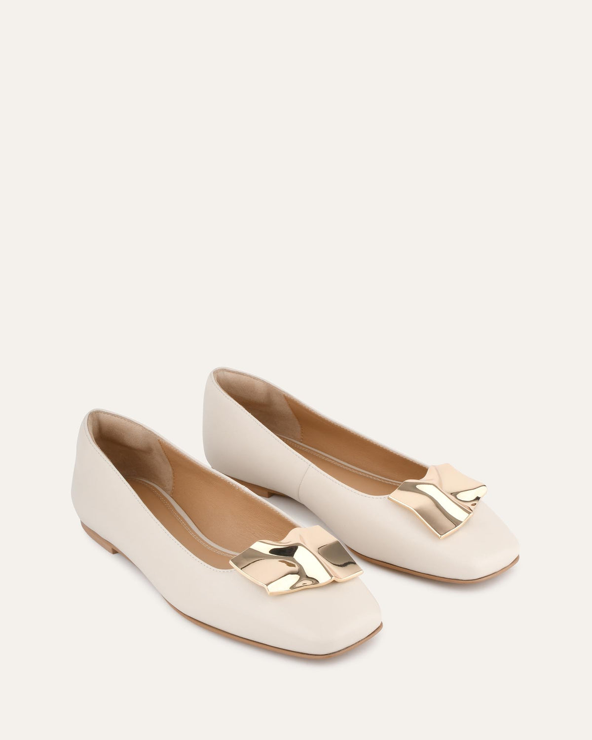 SONNY DRESS FLATS OFF WHITE LEATHER