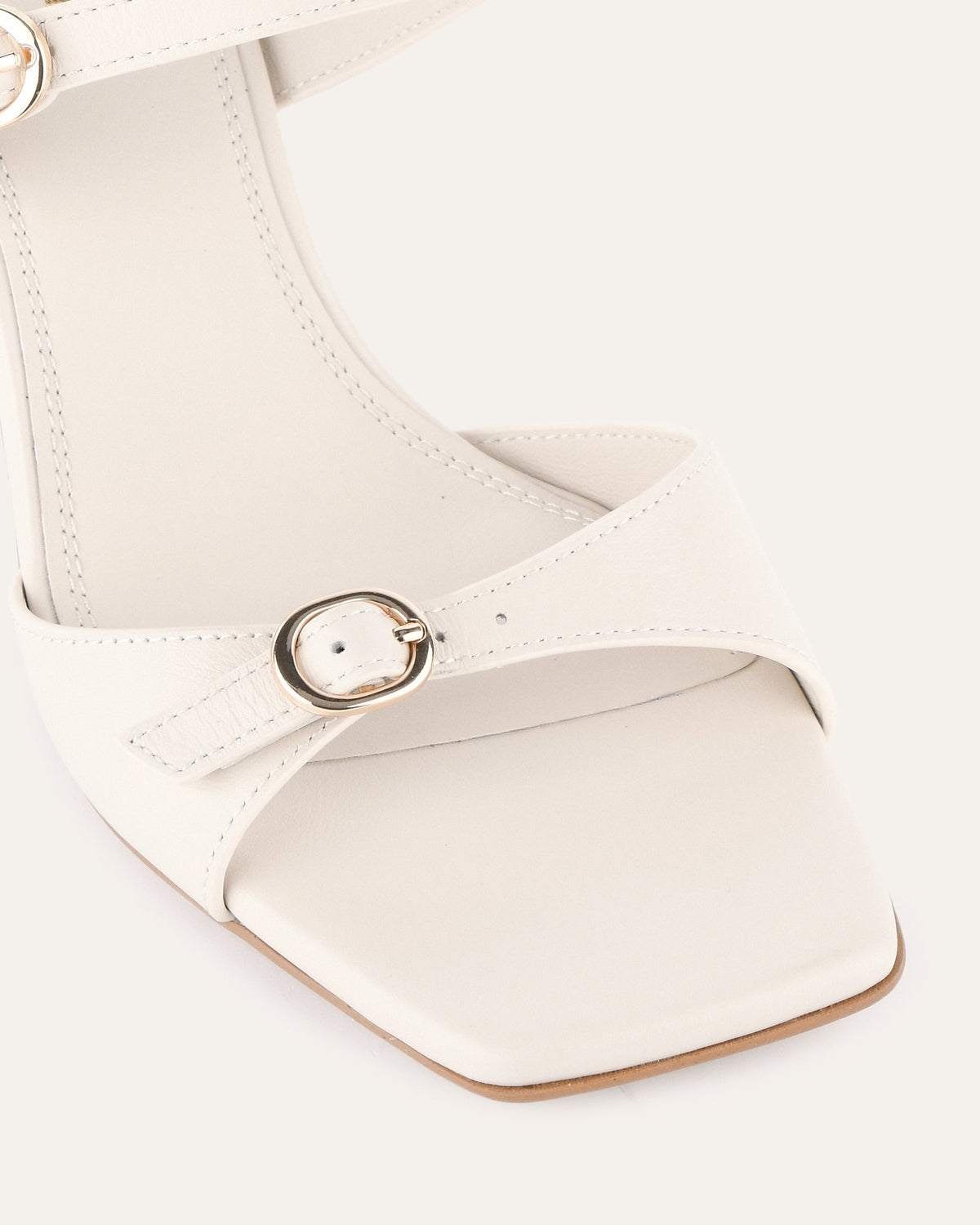 SPENCER MID HEEL SANDALS OFF WHITE LEATHER