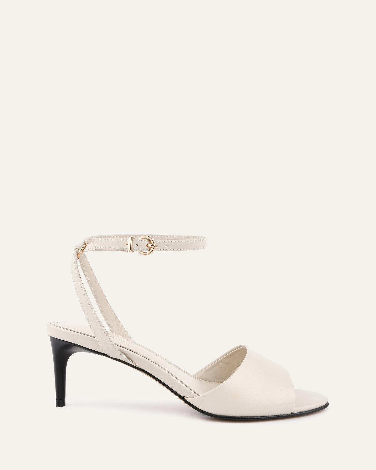 TANYA MID HEEL SANDALS OFF WHITE LEATHER