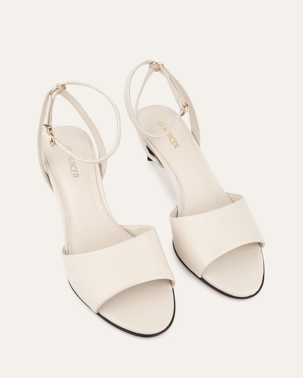 TANYA MID HEEL SANDALS OFF WHITE LEATHER