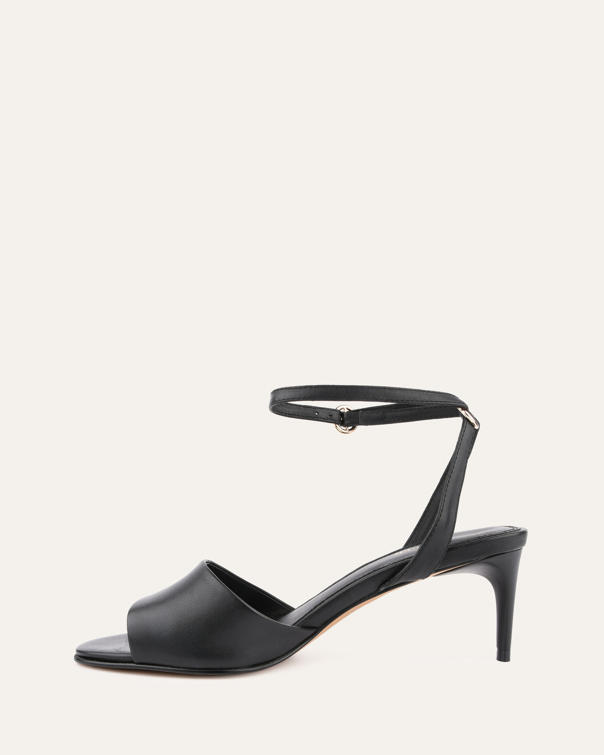 TANYA MID HEEL SANDALS BLACK LEATHER