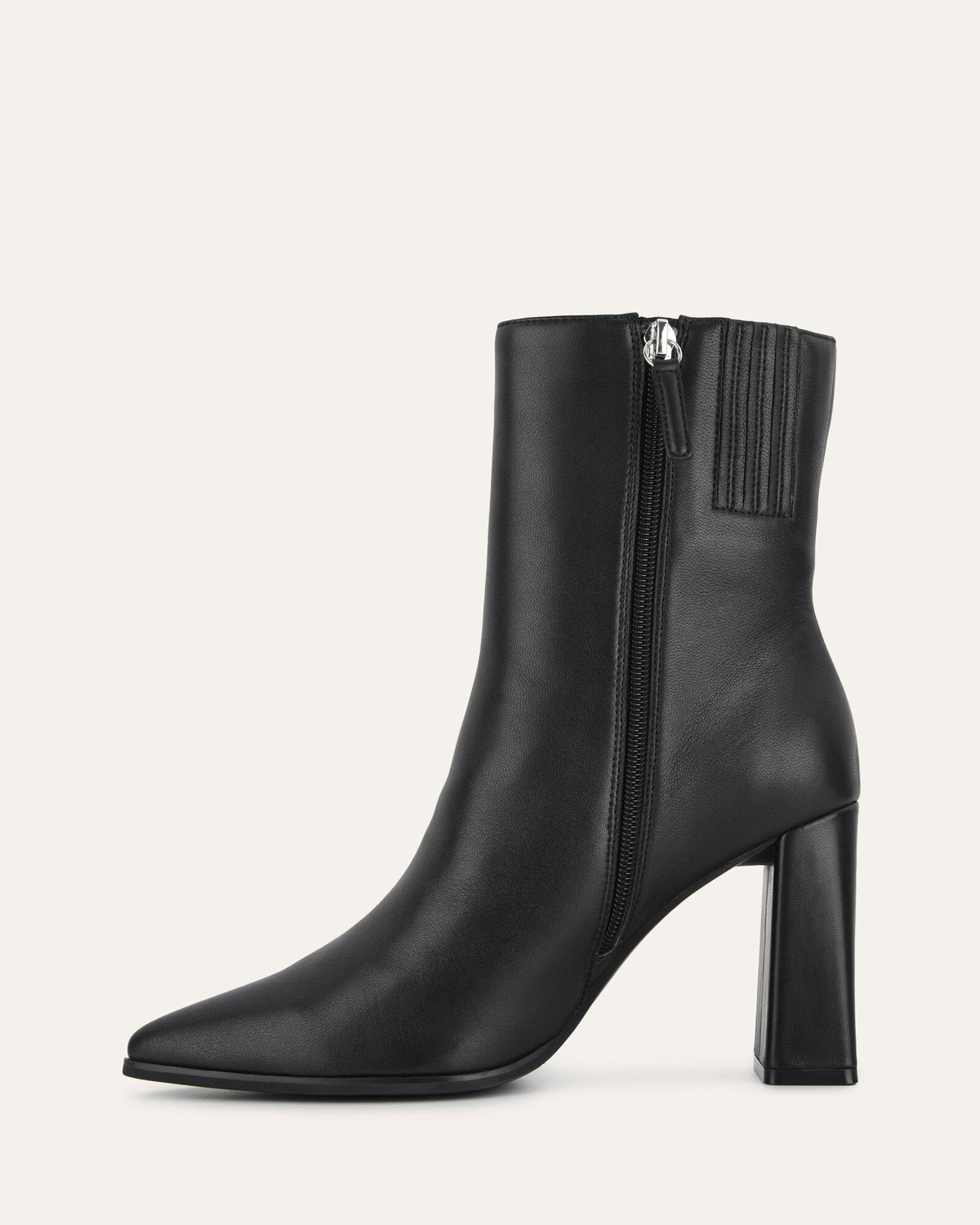 TATIANA HIGH ANKLE BOOTS BLACK LEATHER