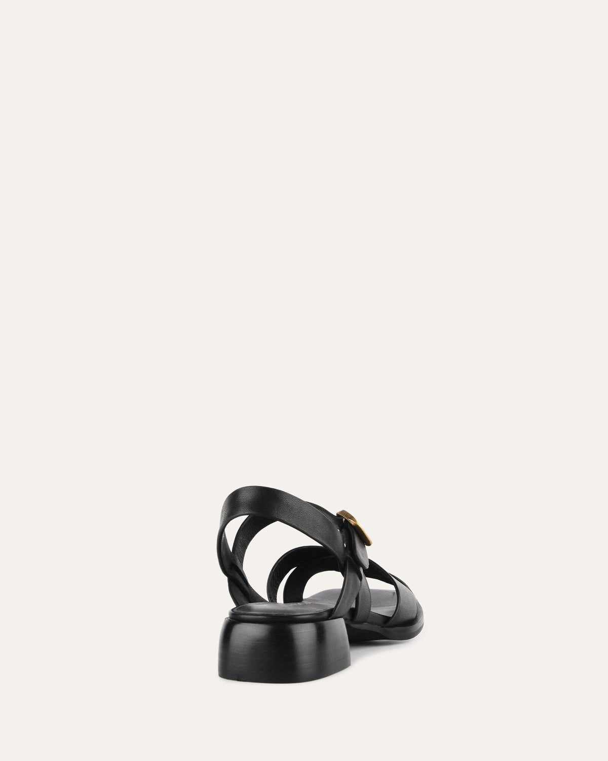 TEMPO FLAT SANDALS BLACK LEATHER