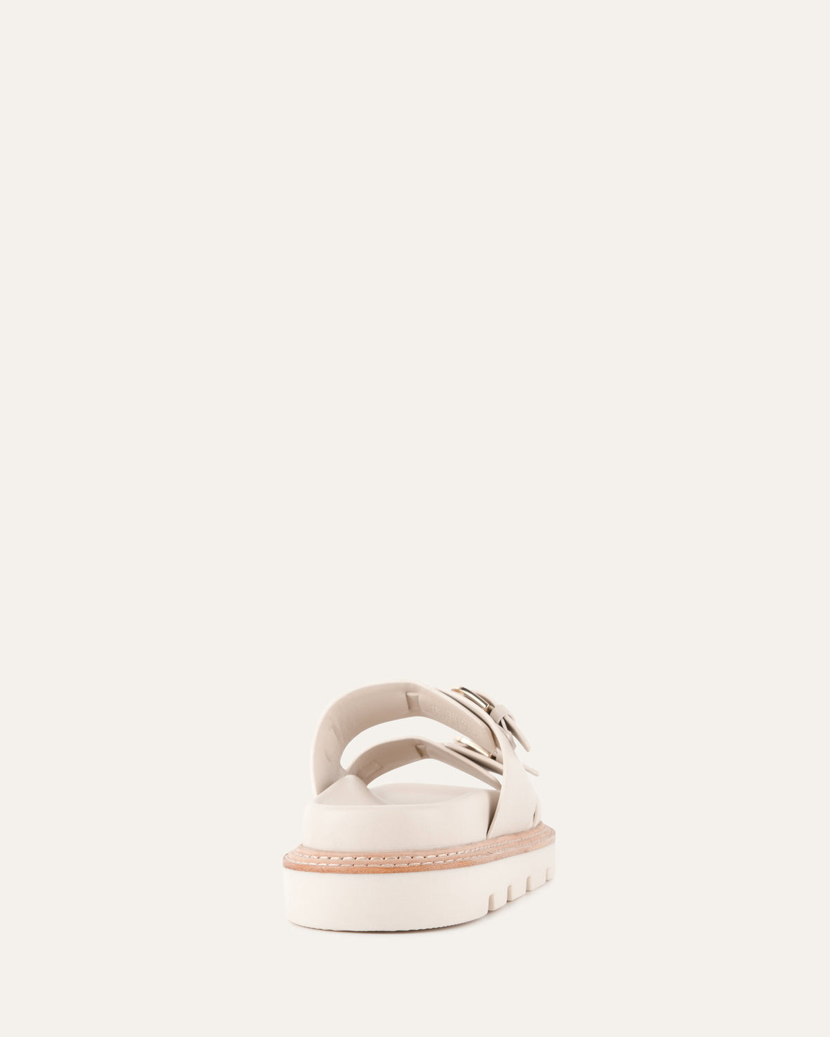 VICHY FLAT SANDALS OFF WHITE LEATHER