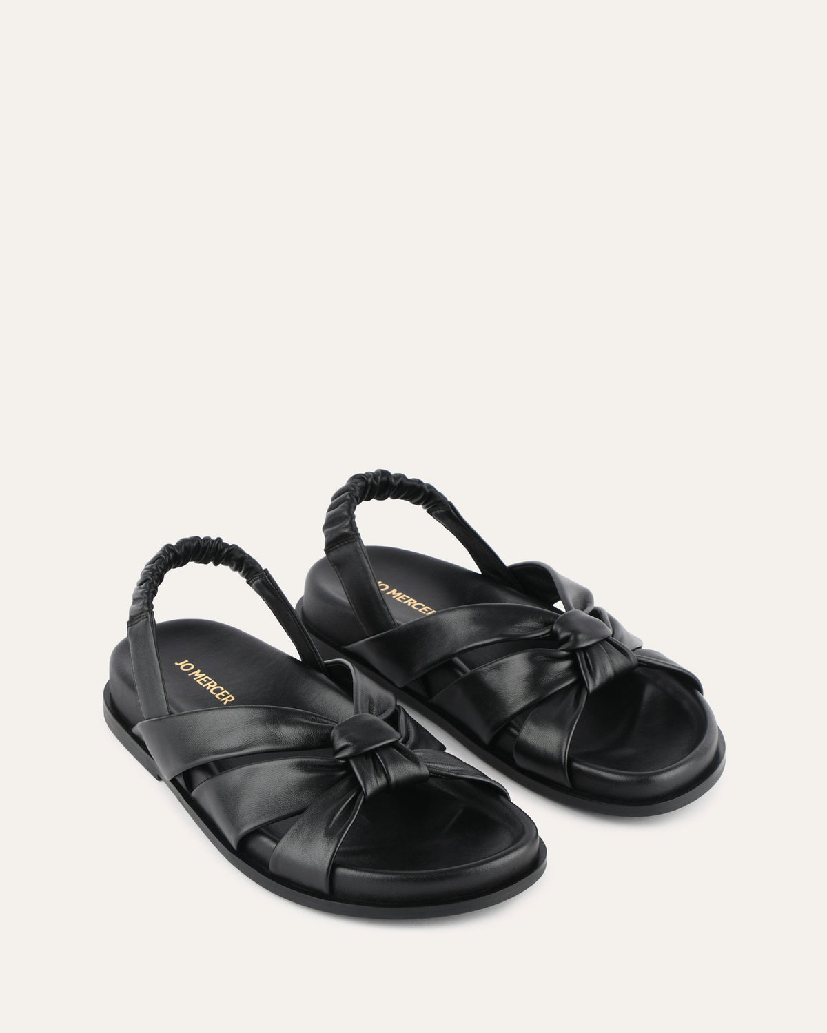 VINCENT FLAT SANDALS BLACK LEATHER