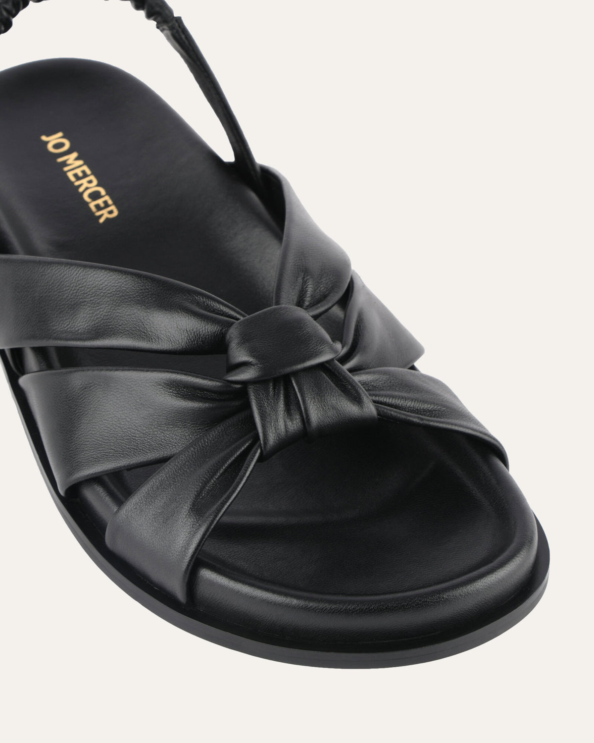 VINCENT FLAT SANDALS BLACK LEATHER