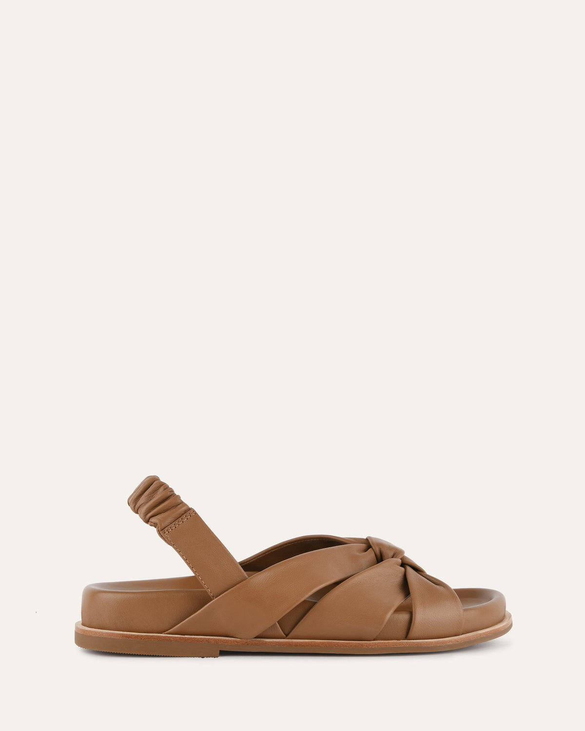 VINCENT FLAT SANDALS TAN LEATHER