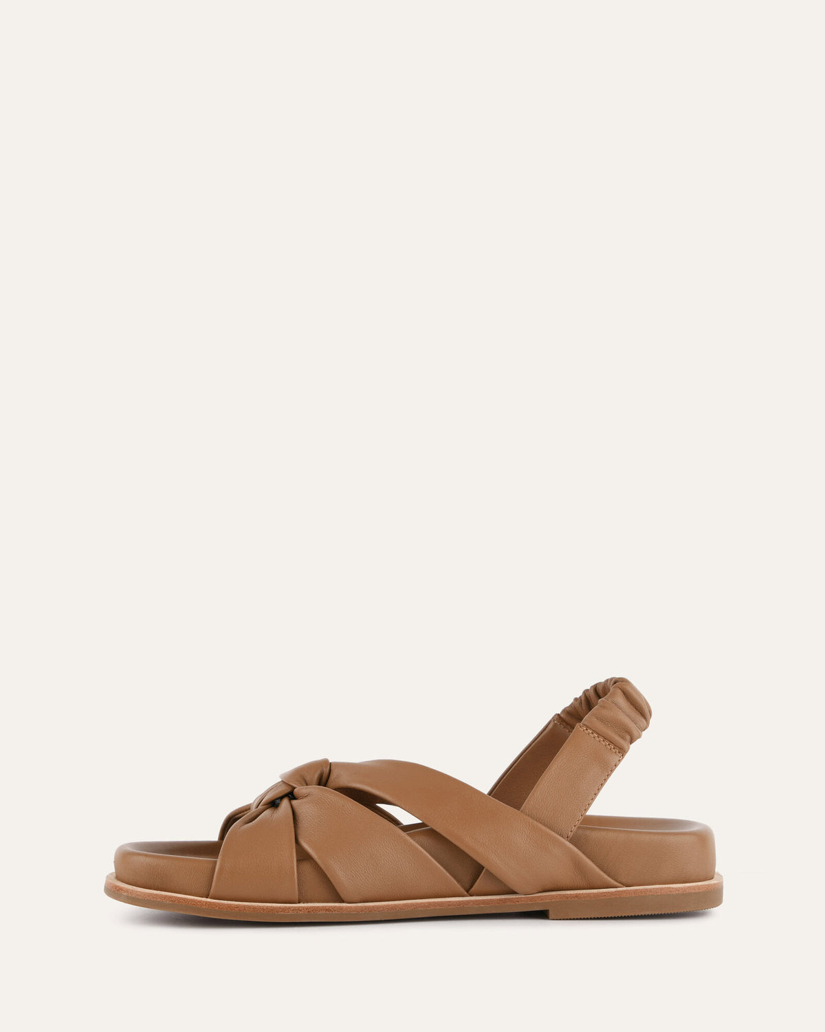 VINCENT FLAT SANDALS TAN LEATHER