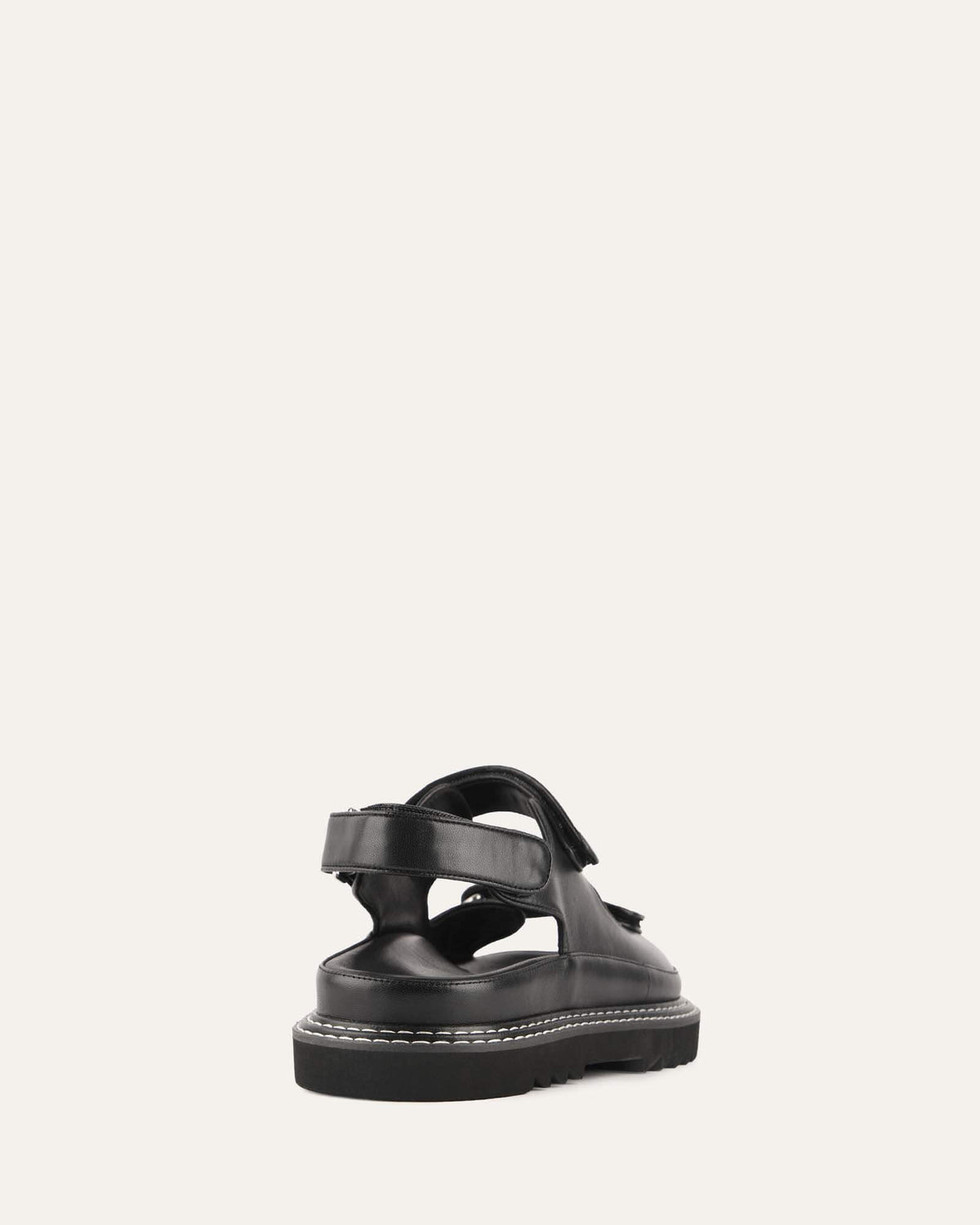 VITO FLAT SANDALS BLACK LEATHER