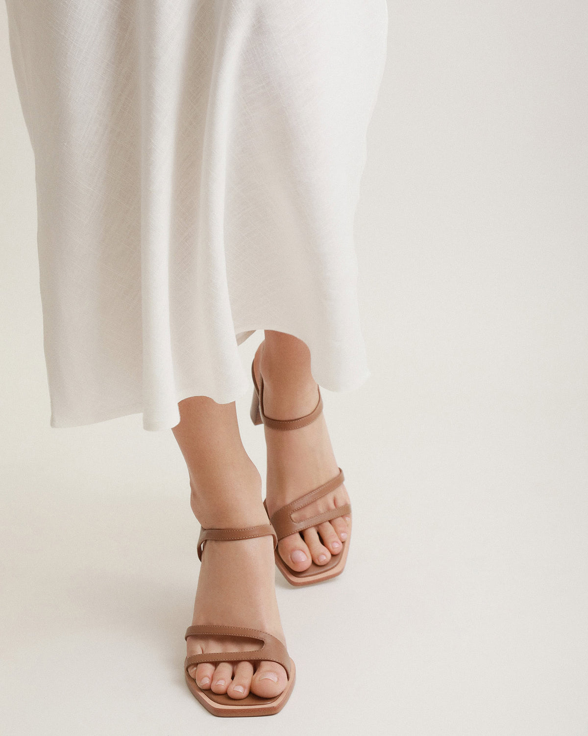 CASEY HIGH HEEL SANDAL TAN LEATHER