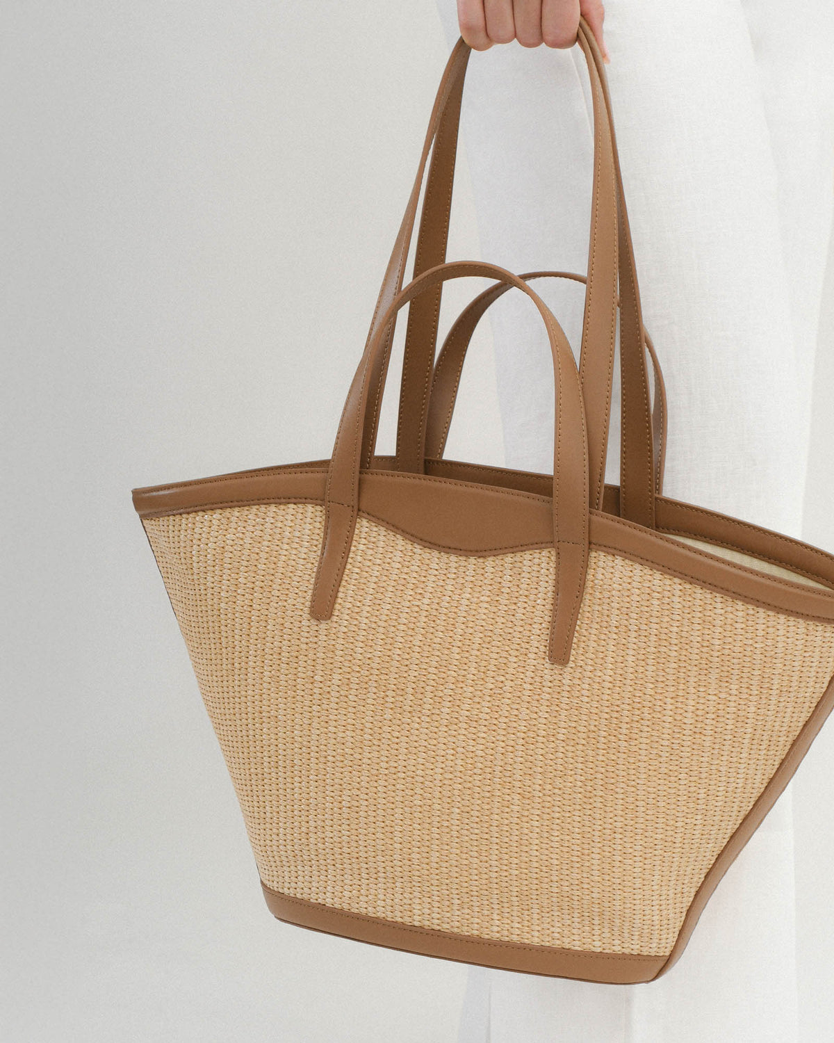 PAPI TOTE BAG CARAMEL RAFFIA