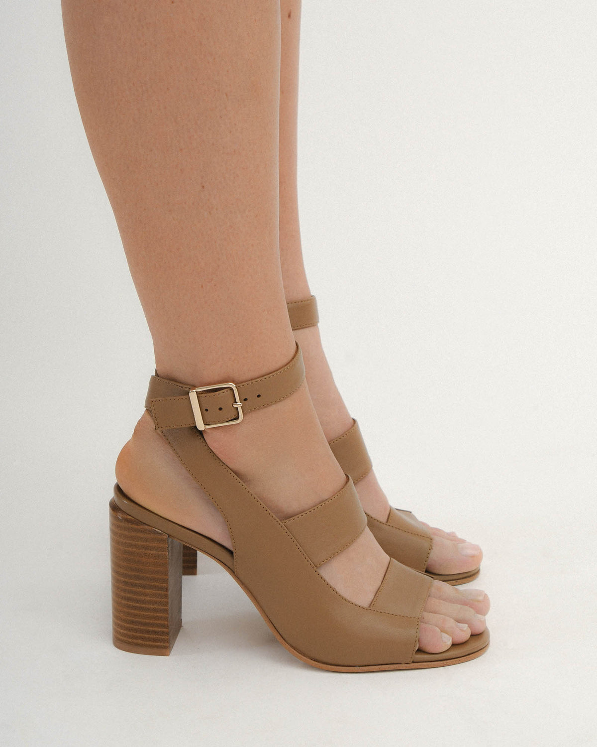 PENNY HIGH SANDALS TAN LEATHER