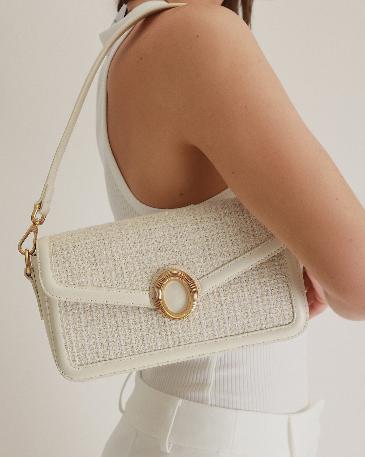 ROSE SHOULDER BAG OFF WHITE TWEED