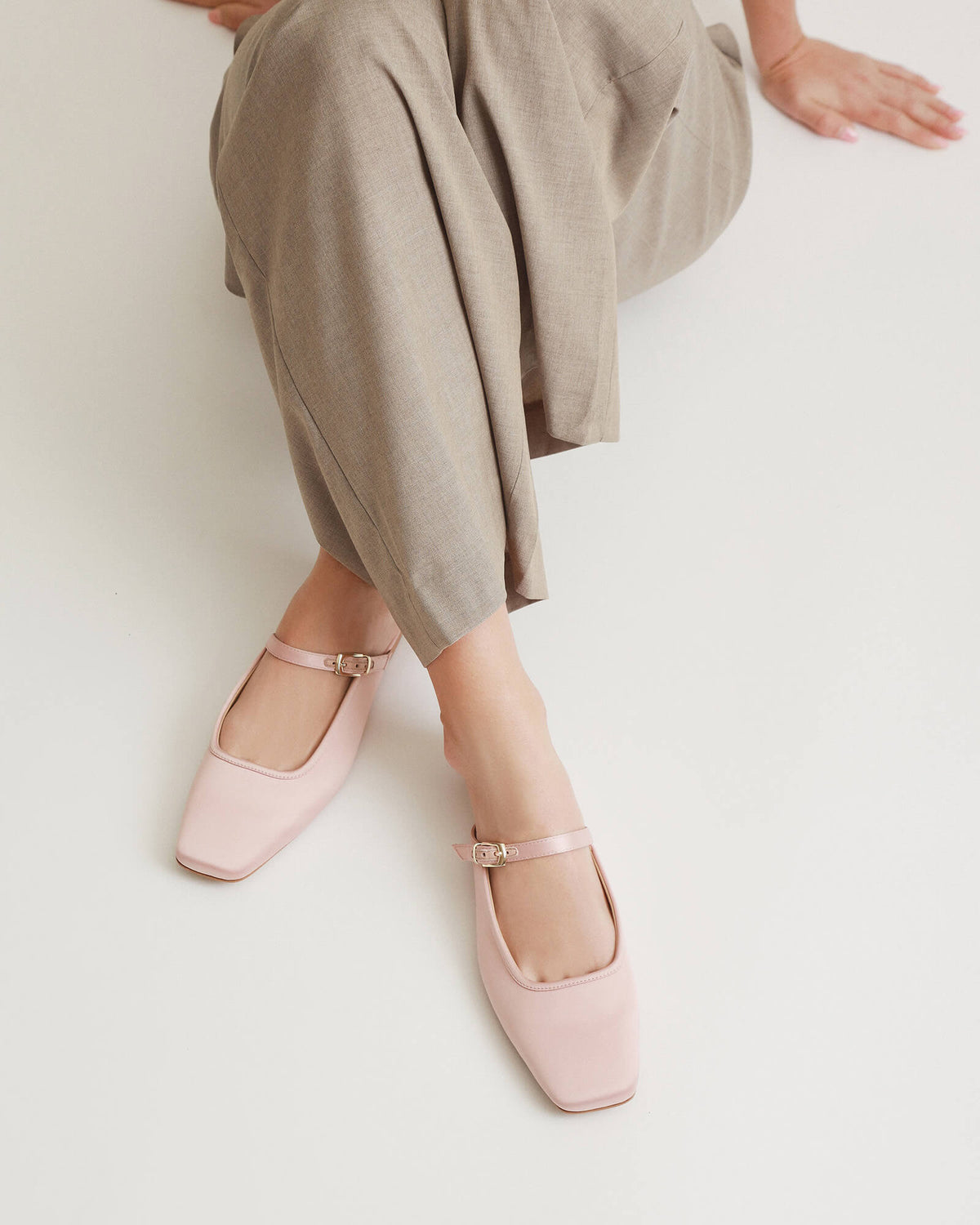 SAMMY DRESS FLATS BLUSH SATIN