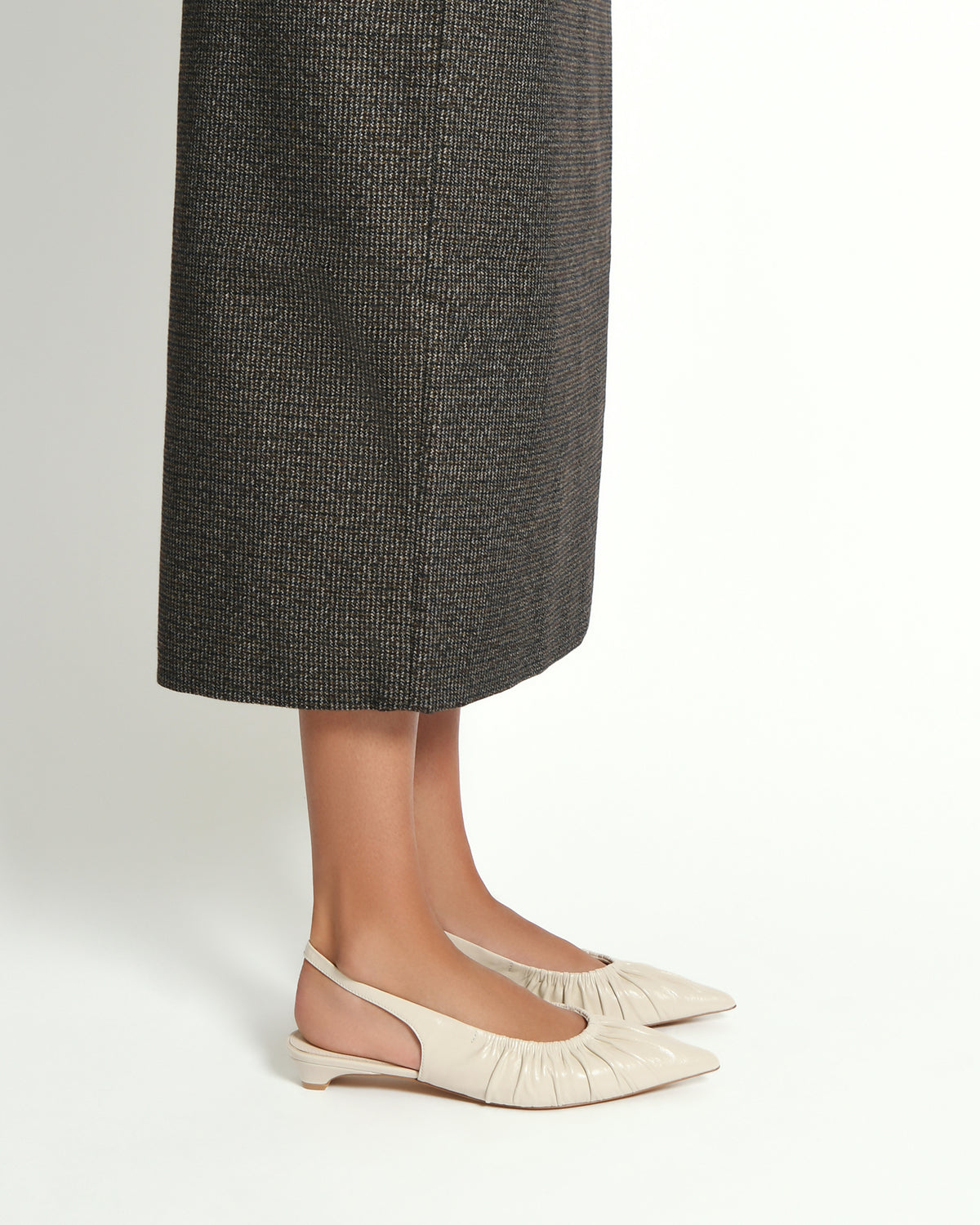 ADALINE DRESS FLATS OFF WHITE LEATHER