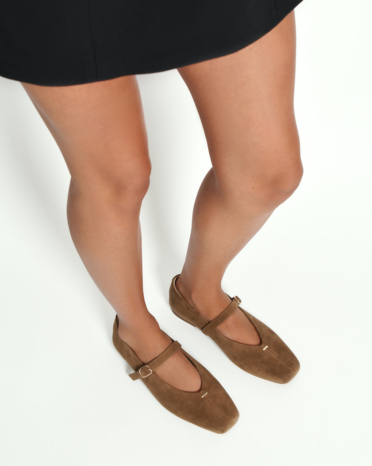 APRIL CASUAL FLATS BARK SUEDE
