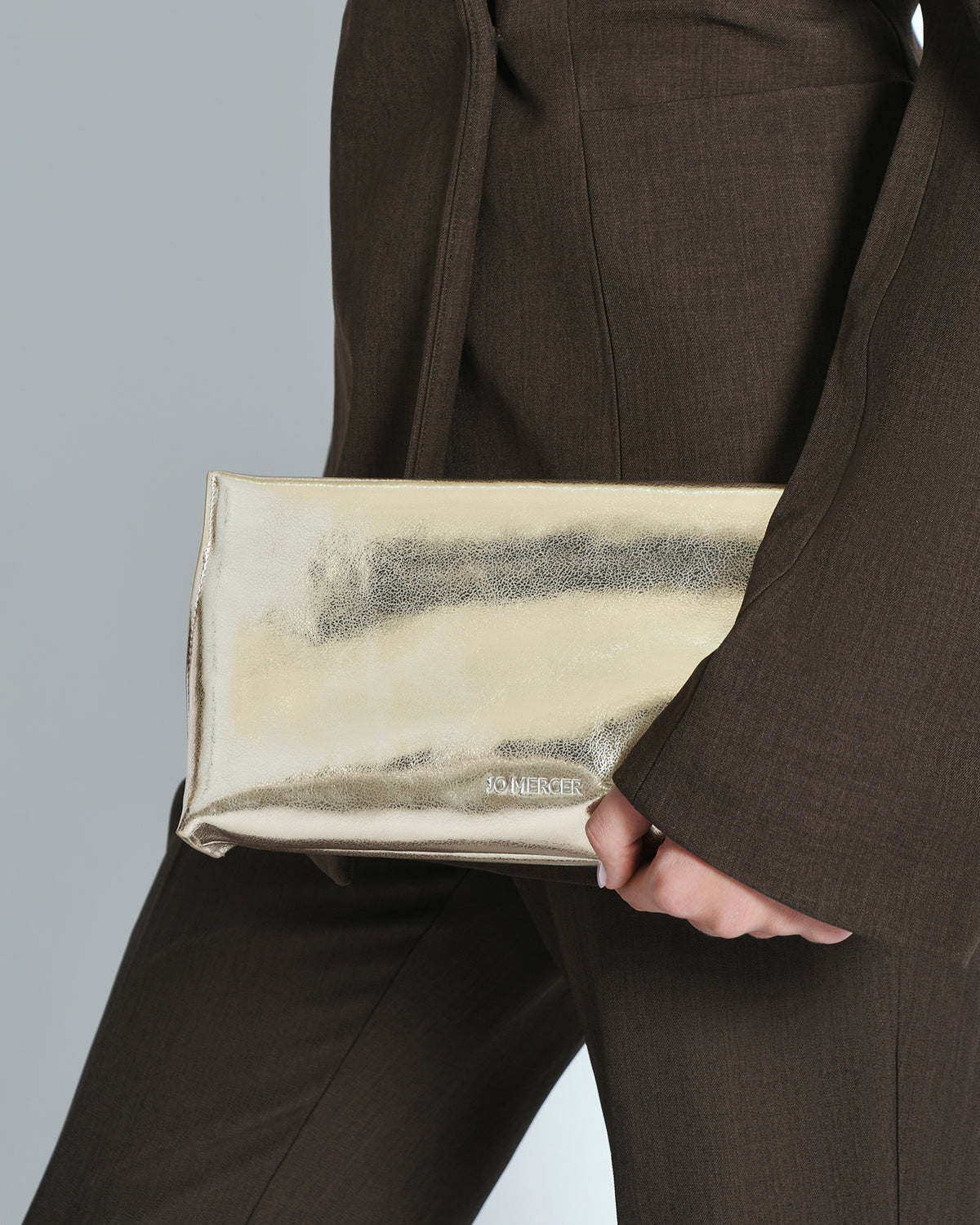 BONNIE CLUTCH BAG LIGHT GOLD LEATHER