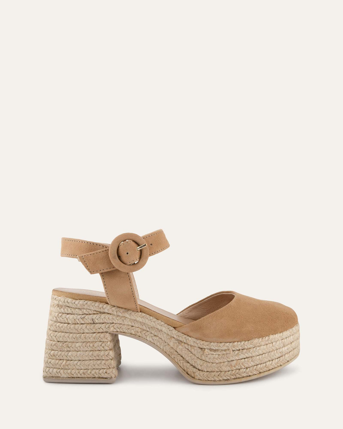 DINA HIGH HEEL ESPADRILLES LIGHT TAUPE SUEDE