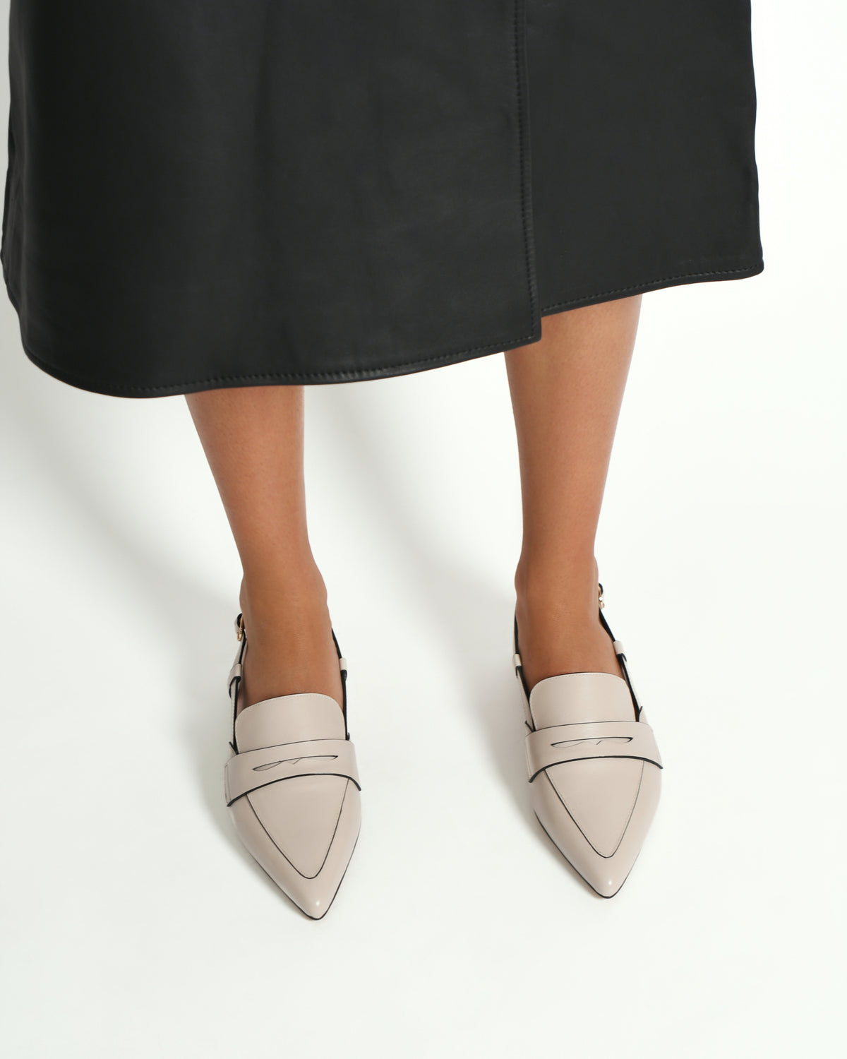 ELOISE DRESS FLATS BONE LEATHER