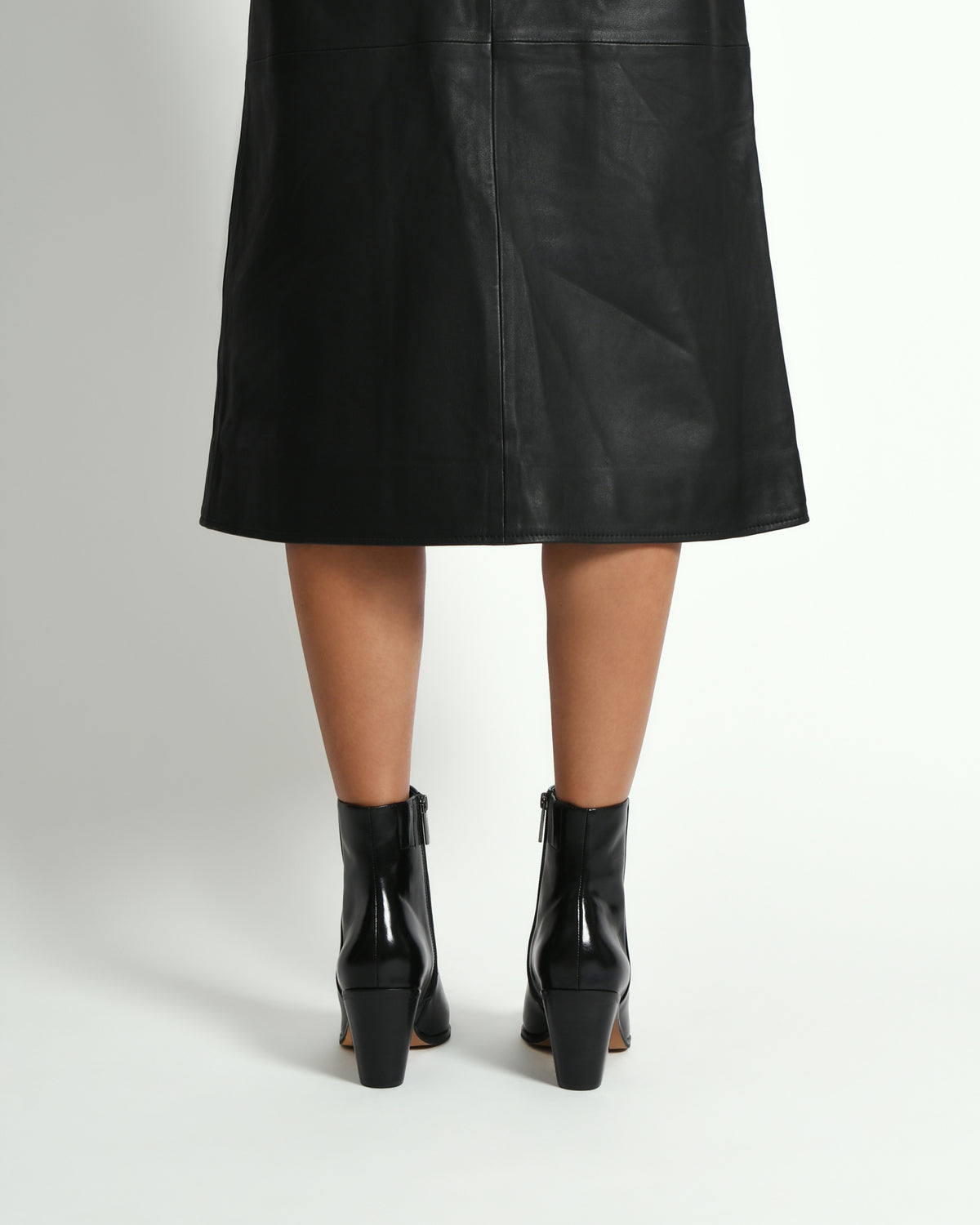 FREDDIE MID ANKLE BOOTS BLACK LEATHER