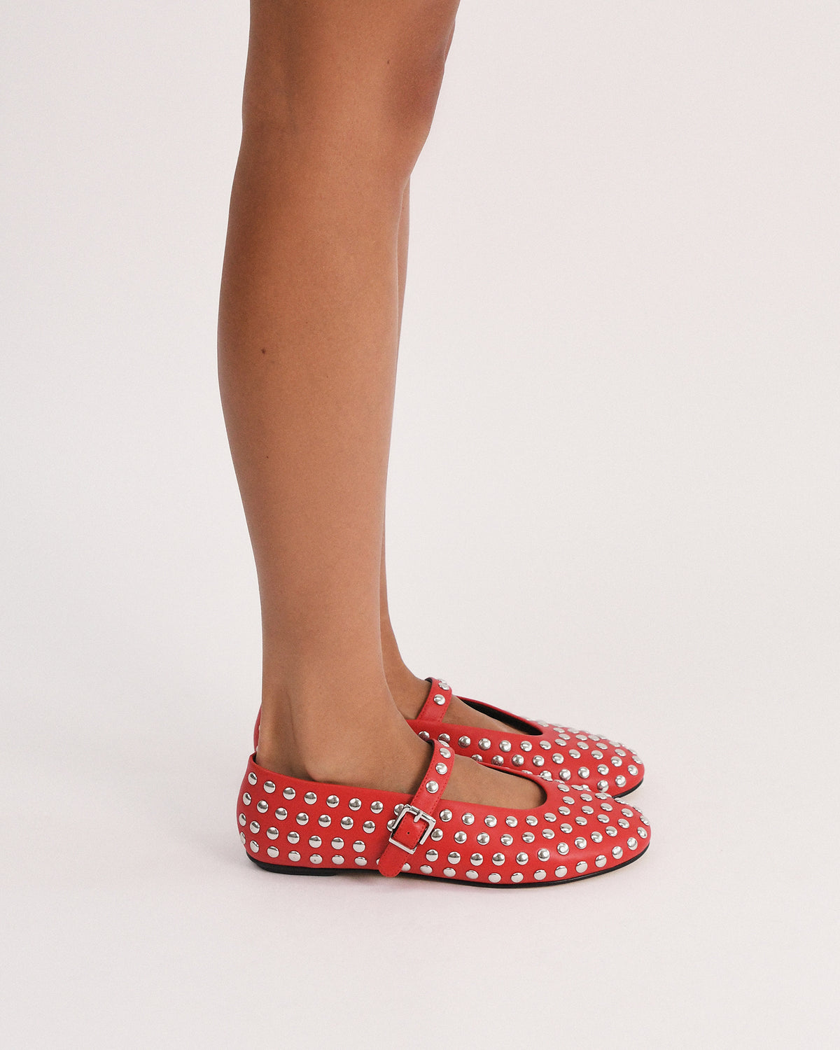 GIGI CASUAL FLATS RED LEATHER