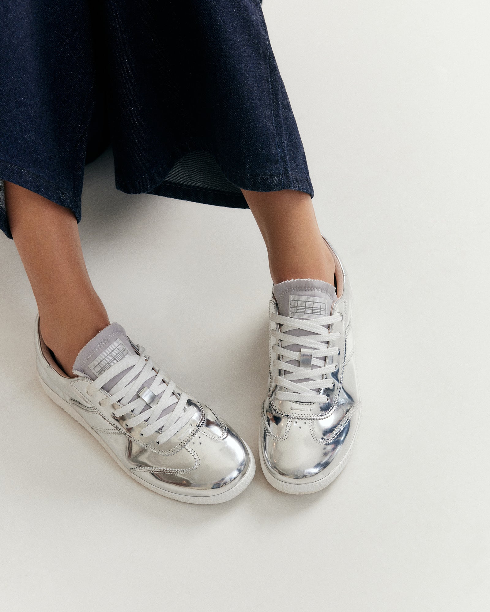 LOLA SNEAKERS SILVER PATENT - Jo Mercer Northern Hemisphere