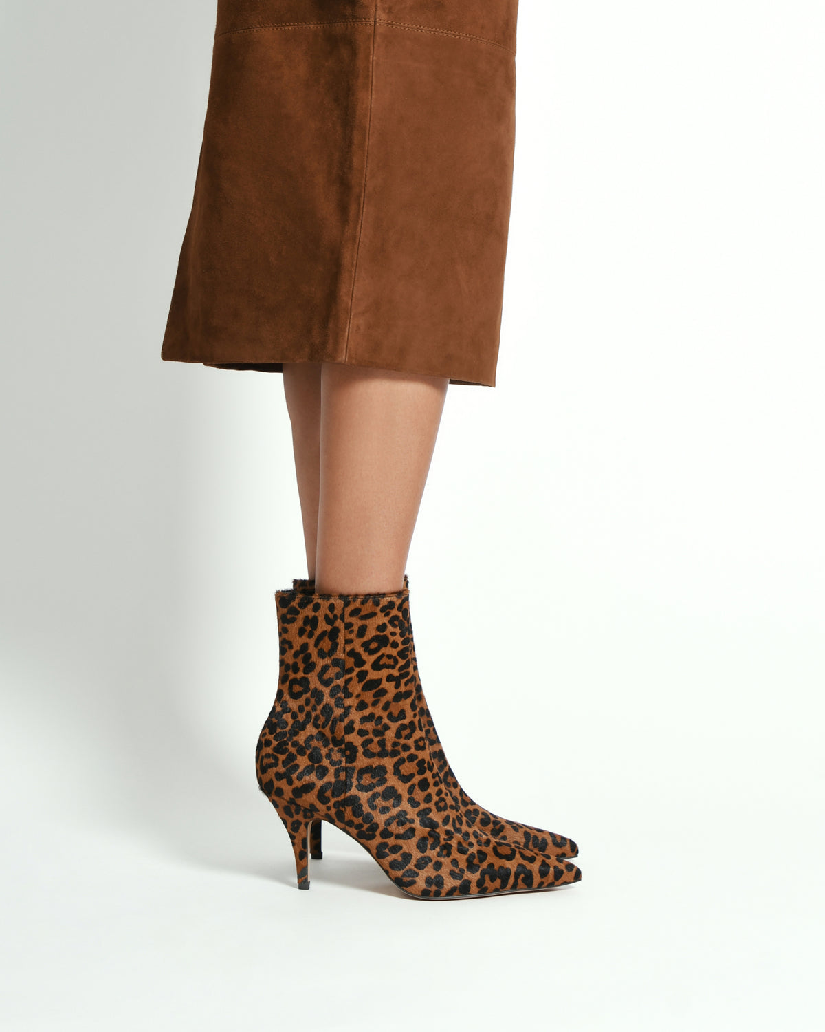 LOTTIE HIGH ANKLE BOOTS LEOPARD PRINT LEATHER