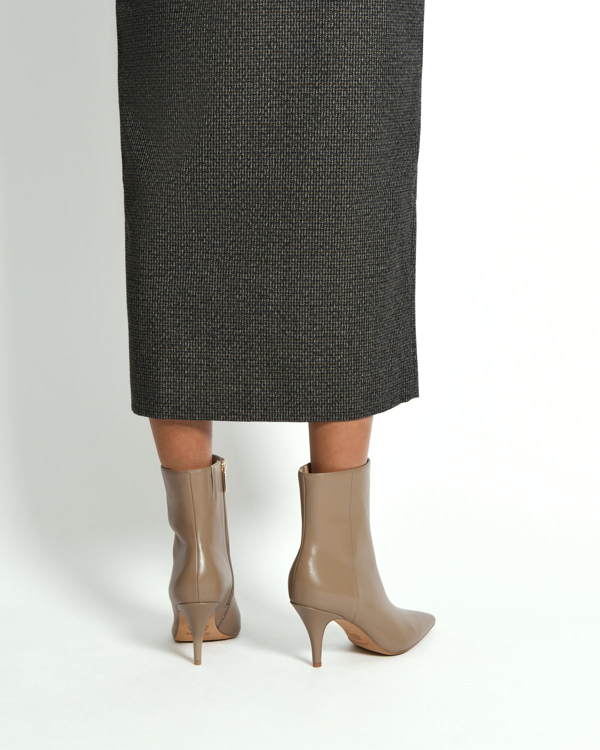 LOTTIE HIGH ANKLE BOOTS TAUPE LEATHER