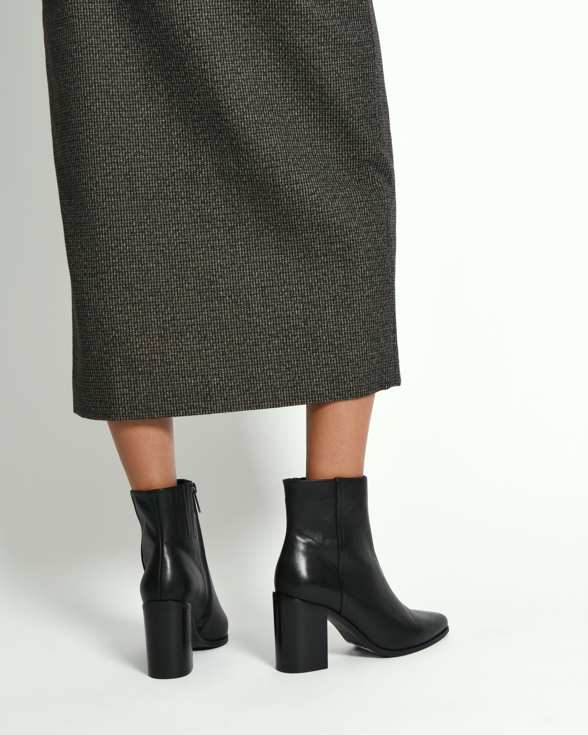 LUNA HIGH ANKLE BOOTS BLACK LEATHER