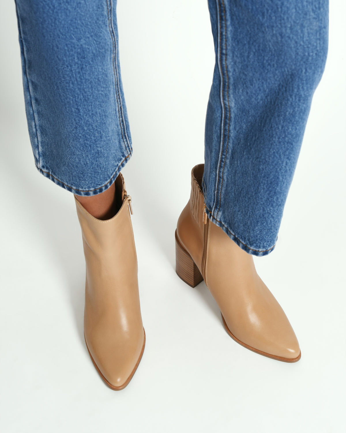 LUNA HIGH ANKLE BOOTS BUTTERSCOTCH LEATHER