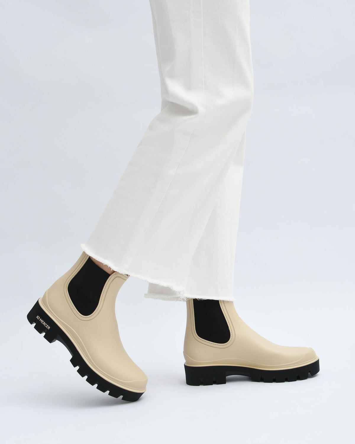 MAEVA FLAT ANKLE BOOTS SAND RUBBER