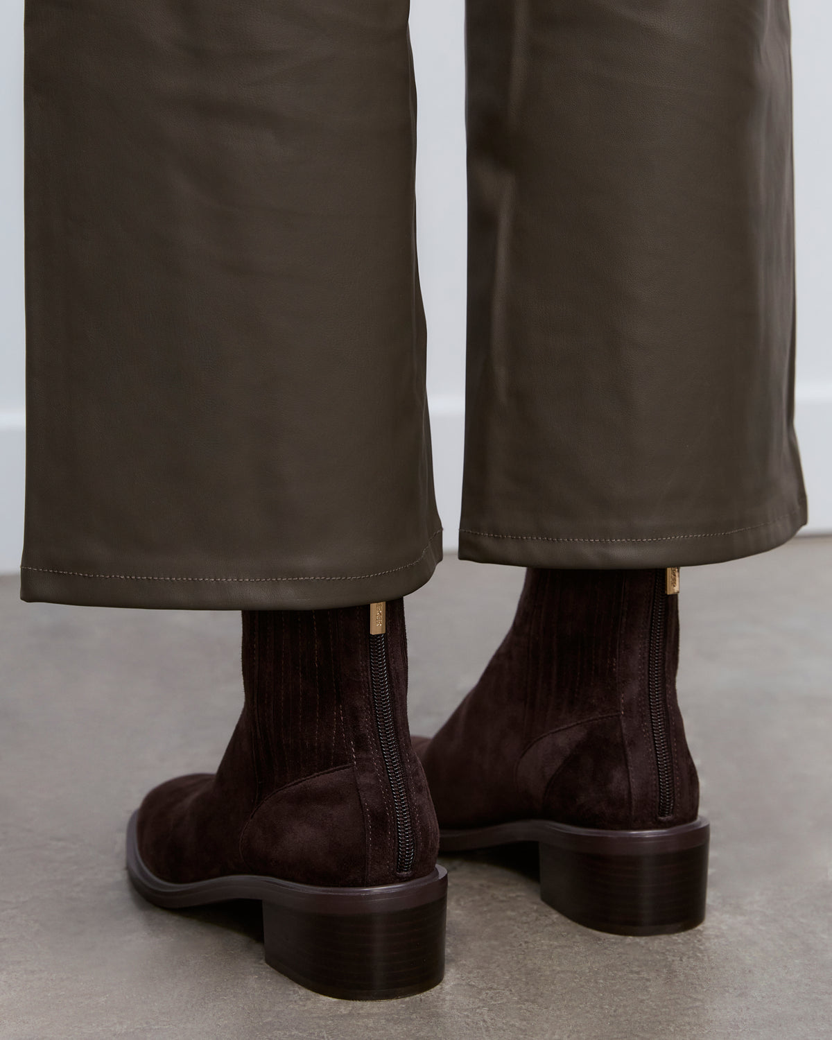 MASON FLAT ANKLE BOOTS BITTER CHOC SUEDE
