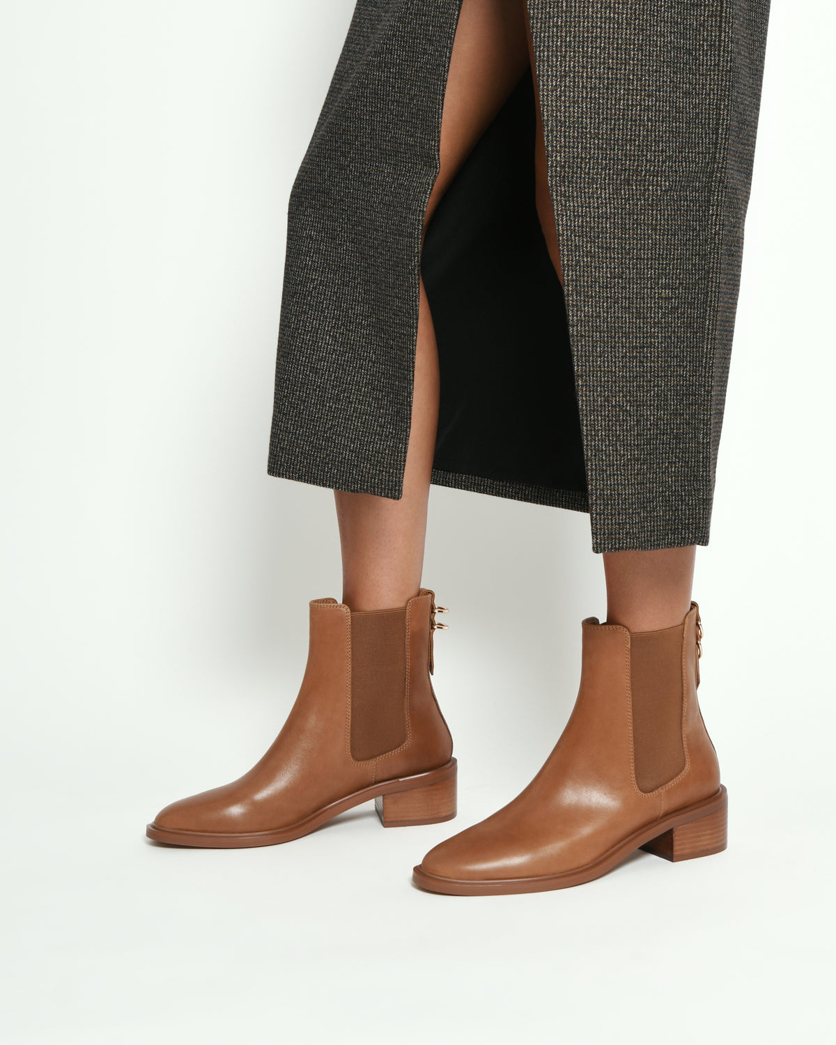MONA FLAT ANKLE BOOTS TRUE TAN LEATHER
