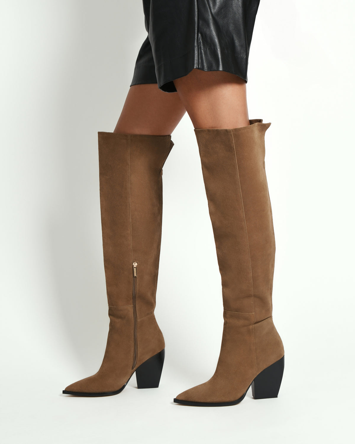 UMA OVER THE KNEE BOOTS BARK SUEDE