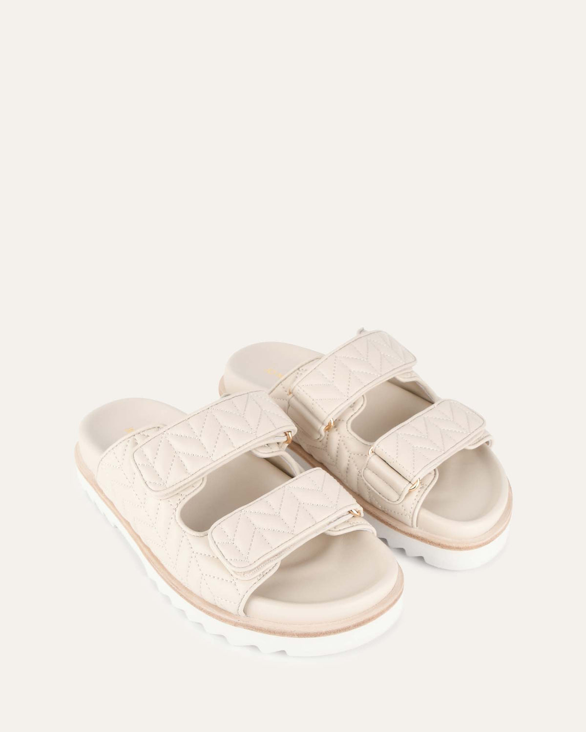 VERITY FLAT SANDALS OFF WHITE LEATHER