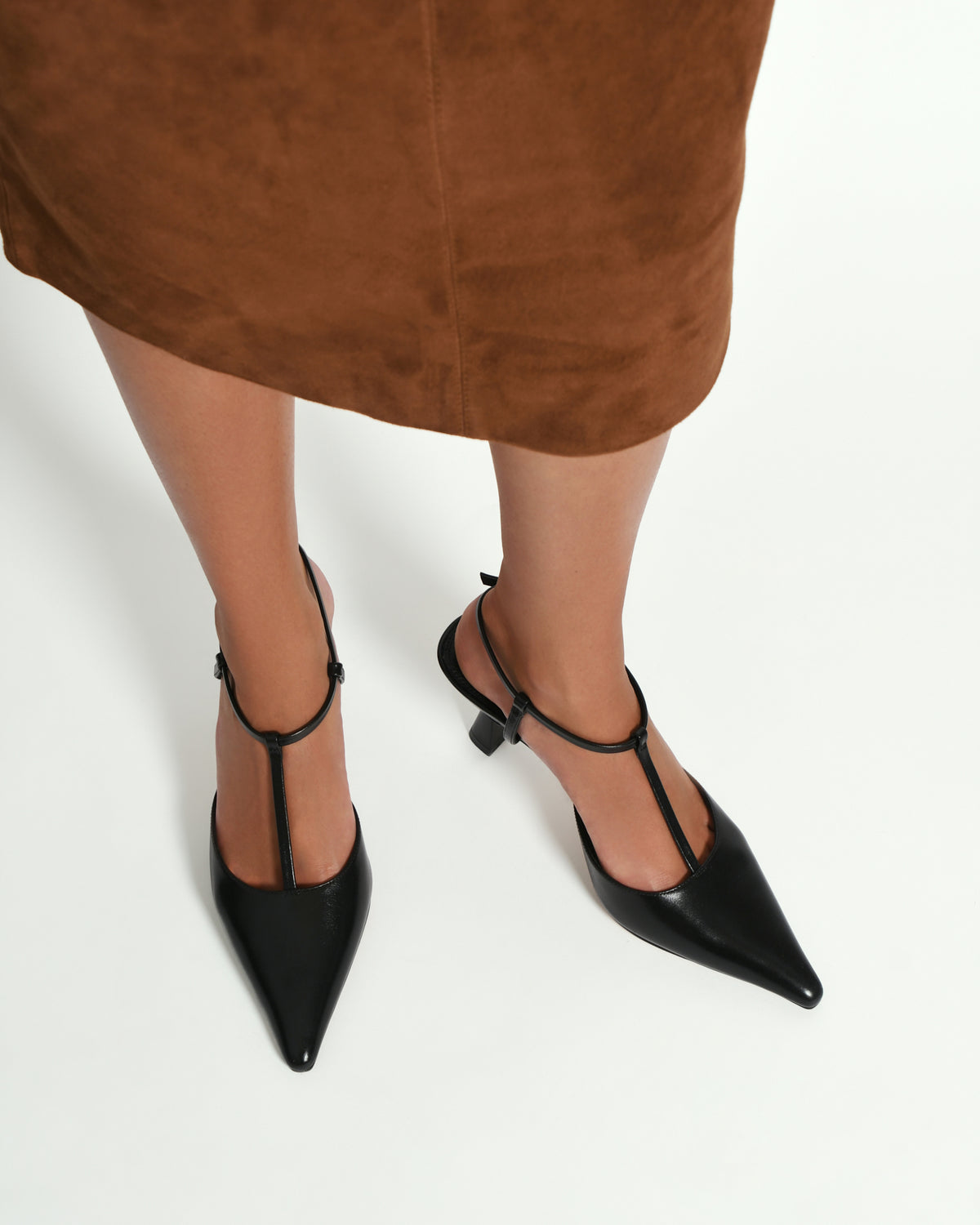 YULA MID HEELS BLACK LEATHER