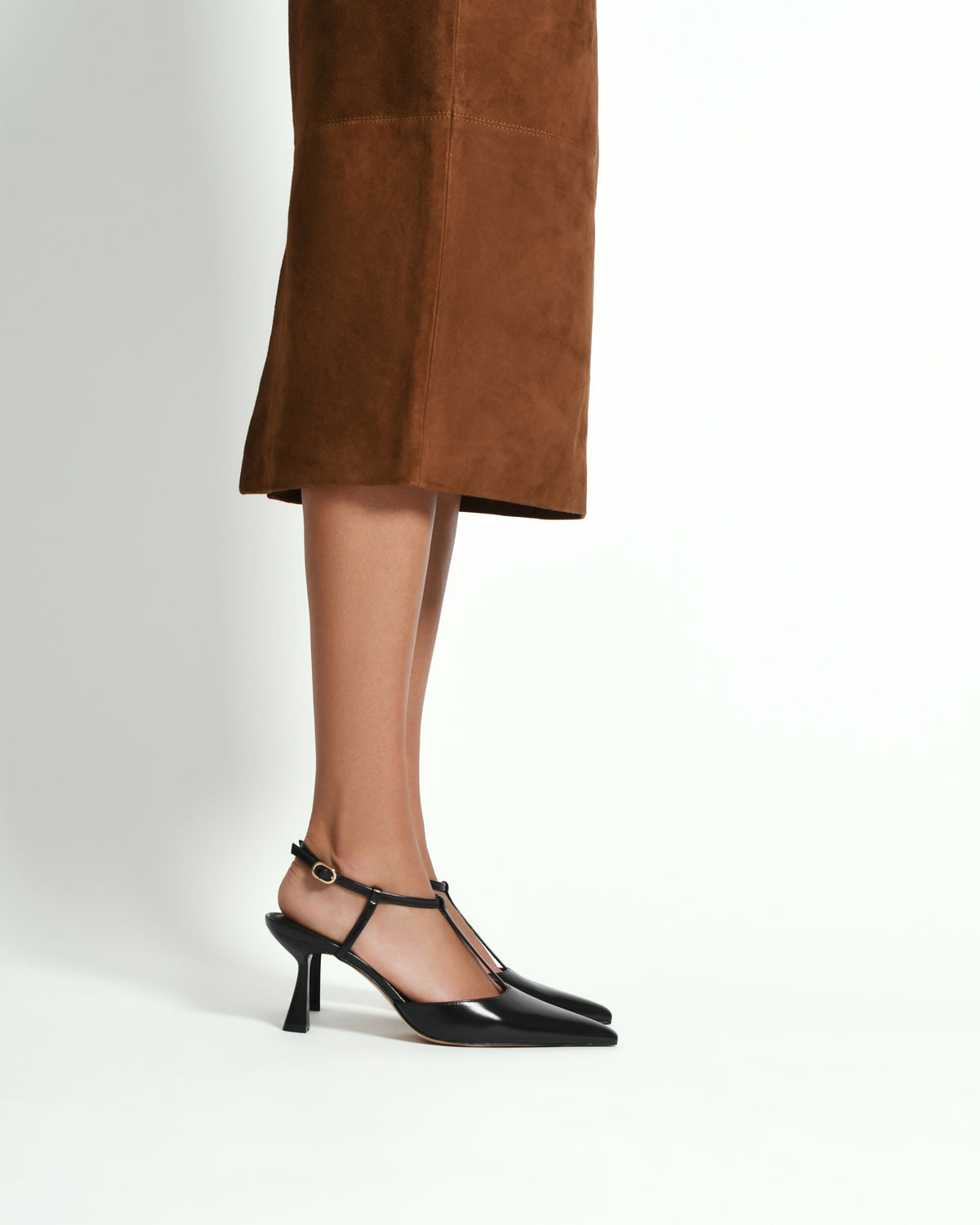 YULA MID HEELS BLACK LEATHER
