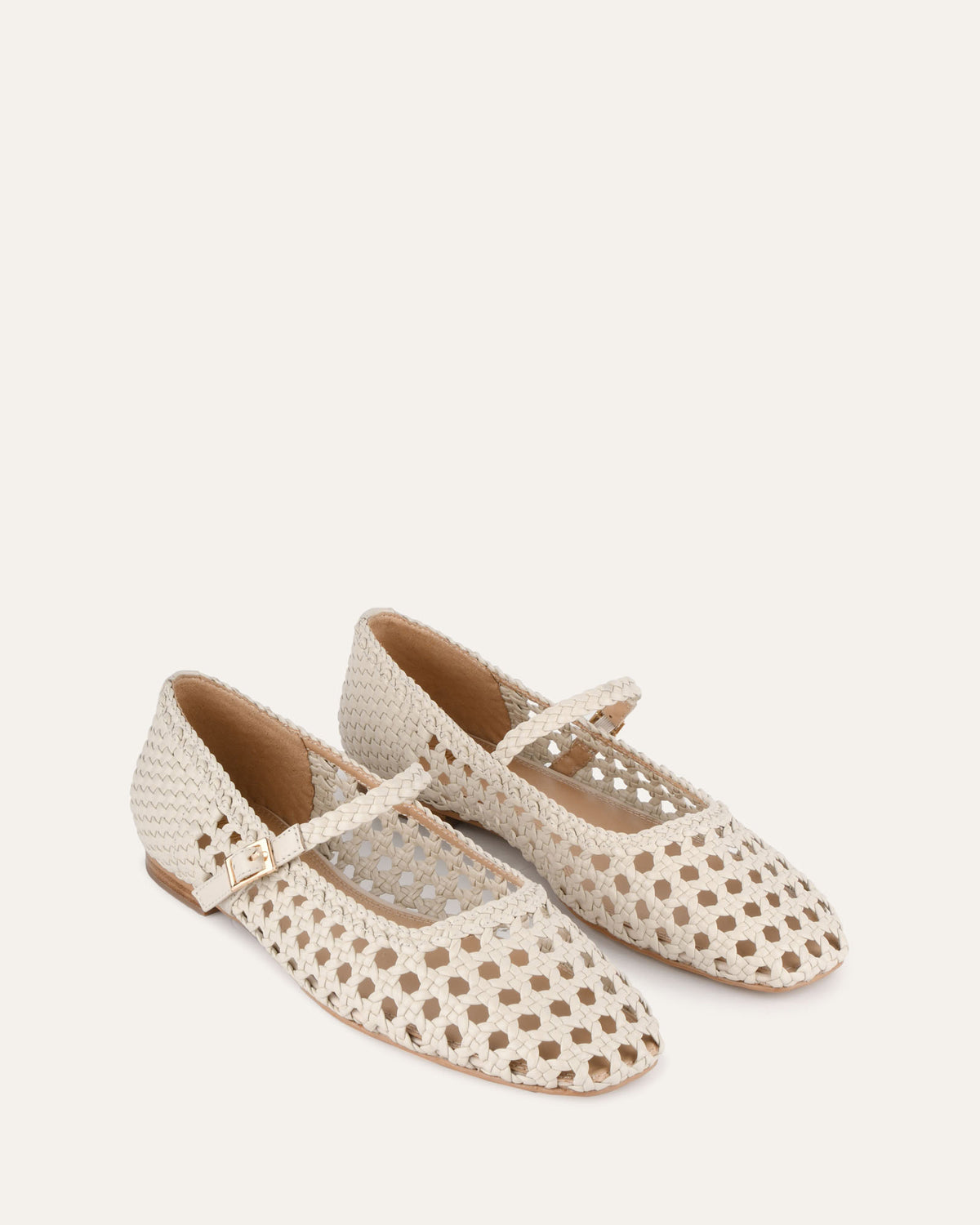 WILLIS CASUAL FLATS OFF WHITE LEATHER