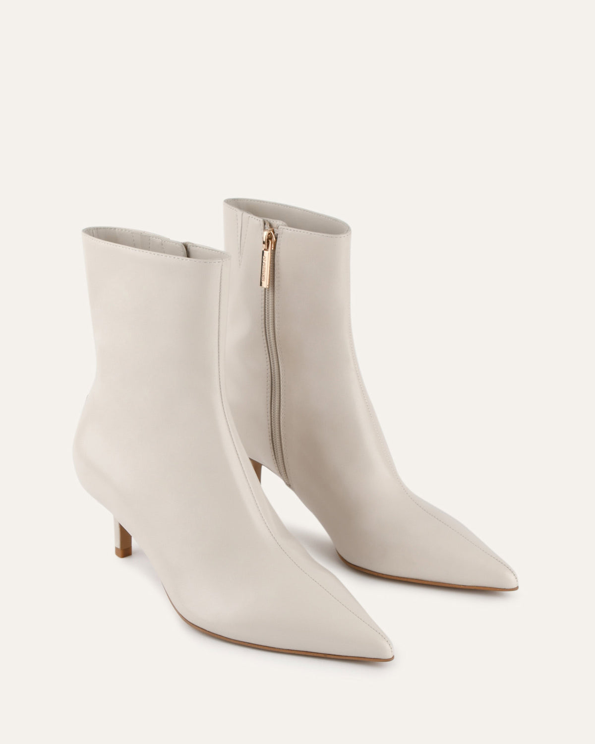 WINNIE MID ANKLE BOOTS OFF WHITE LEATHER