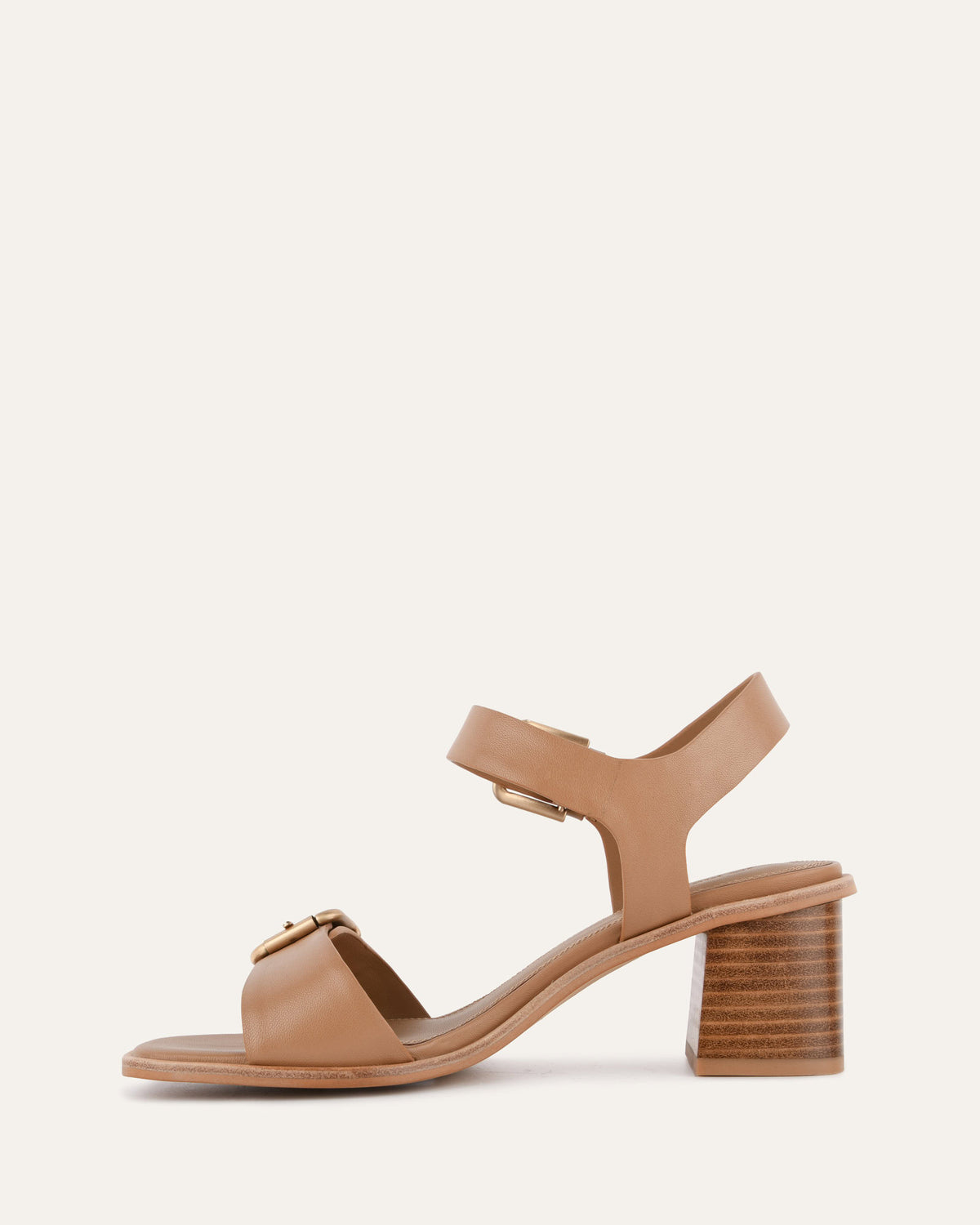 WINONA MID HEEL SANDALS TAN LEATHER