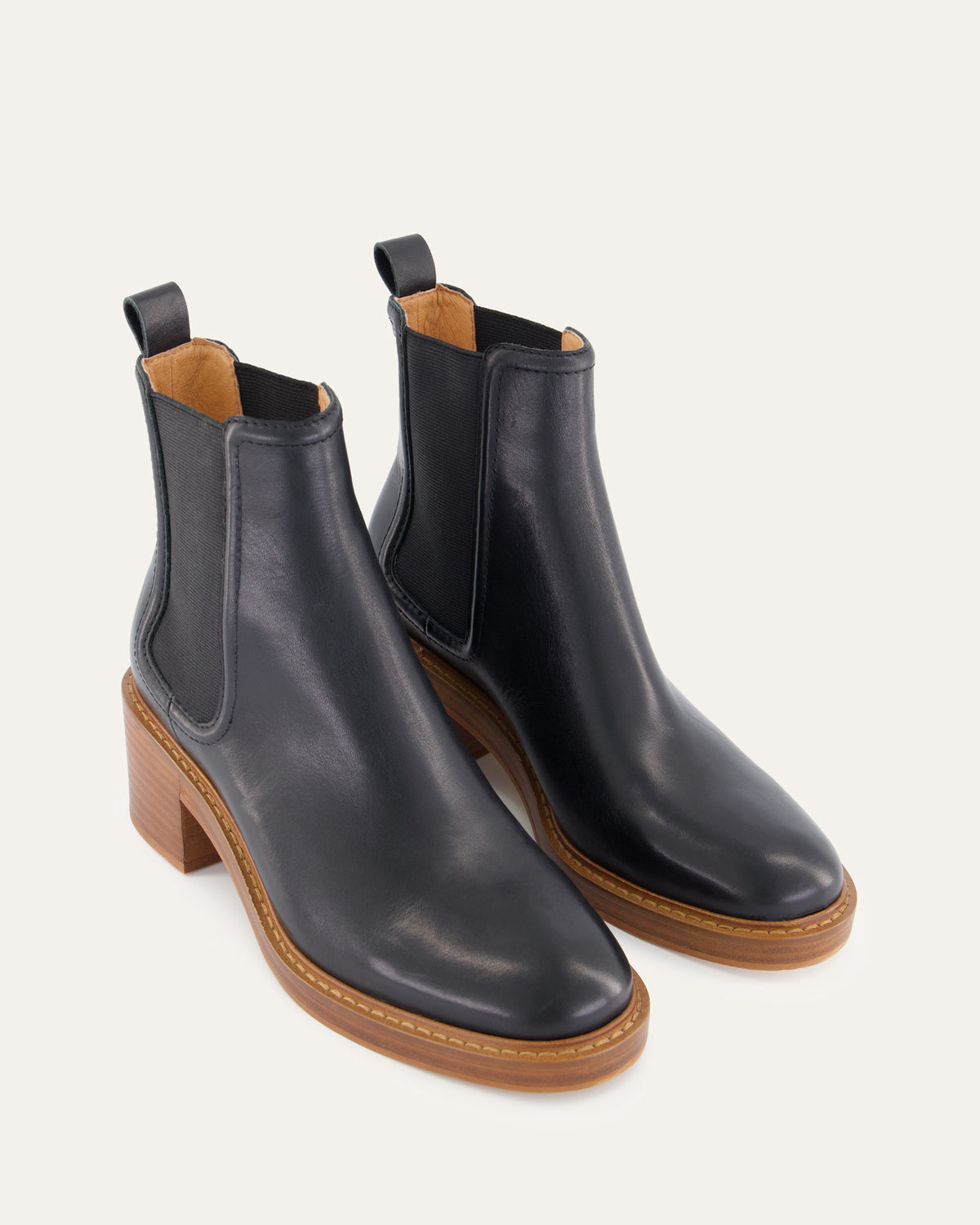 RYE MID ANKLE BOOTS BLACK LEATHER